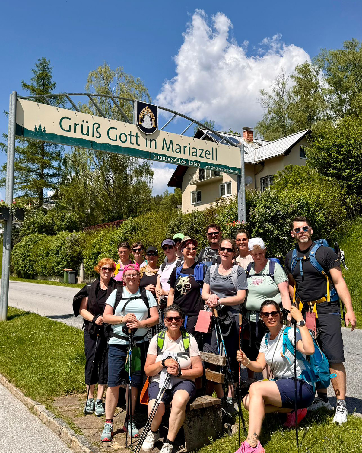 Die Gruppe ist angekommen in Mariazell