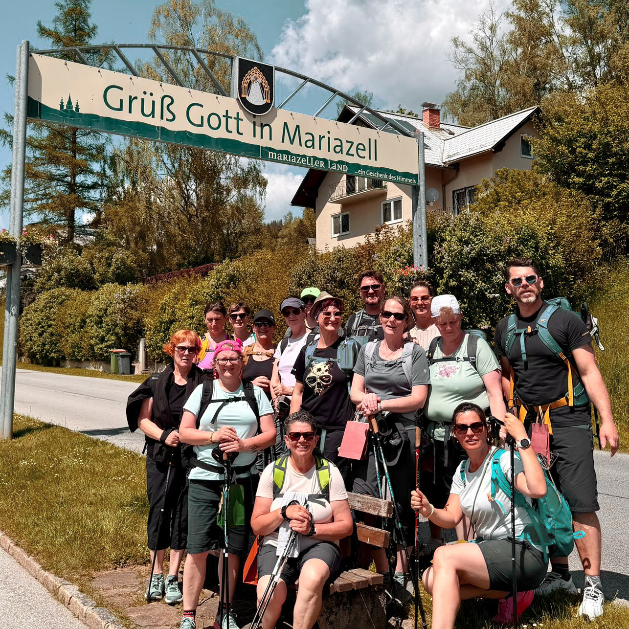 Gruppenfoto beim Wandern nach Mariazell