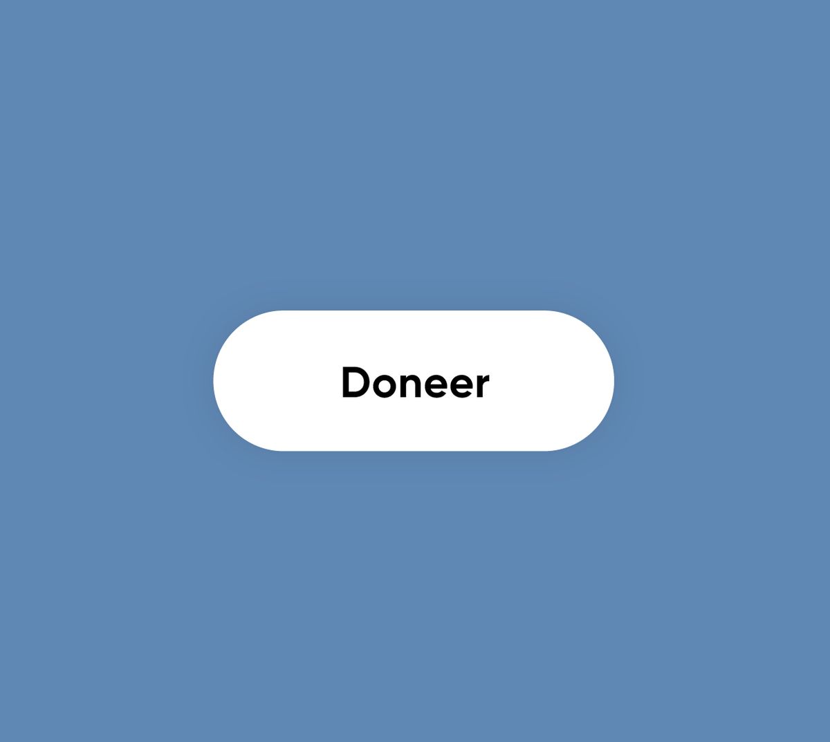 Witte ovale knop met het woord "Doneer" op een blauwe achtergrond.