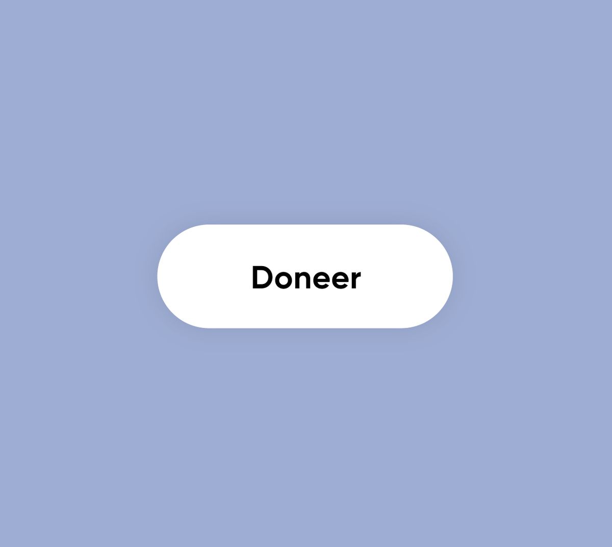 Witte ovale knop met het woord "Doneer" op een blauwe achtergrond.