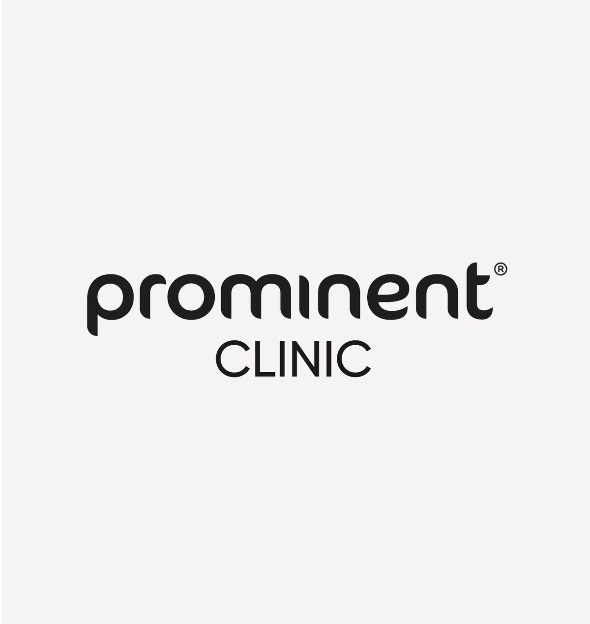 Logo van "Prominent Clinic" in zwarte letters op een witte achtergrond.