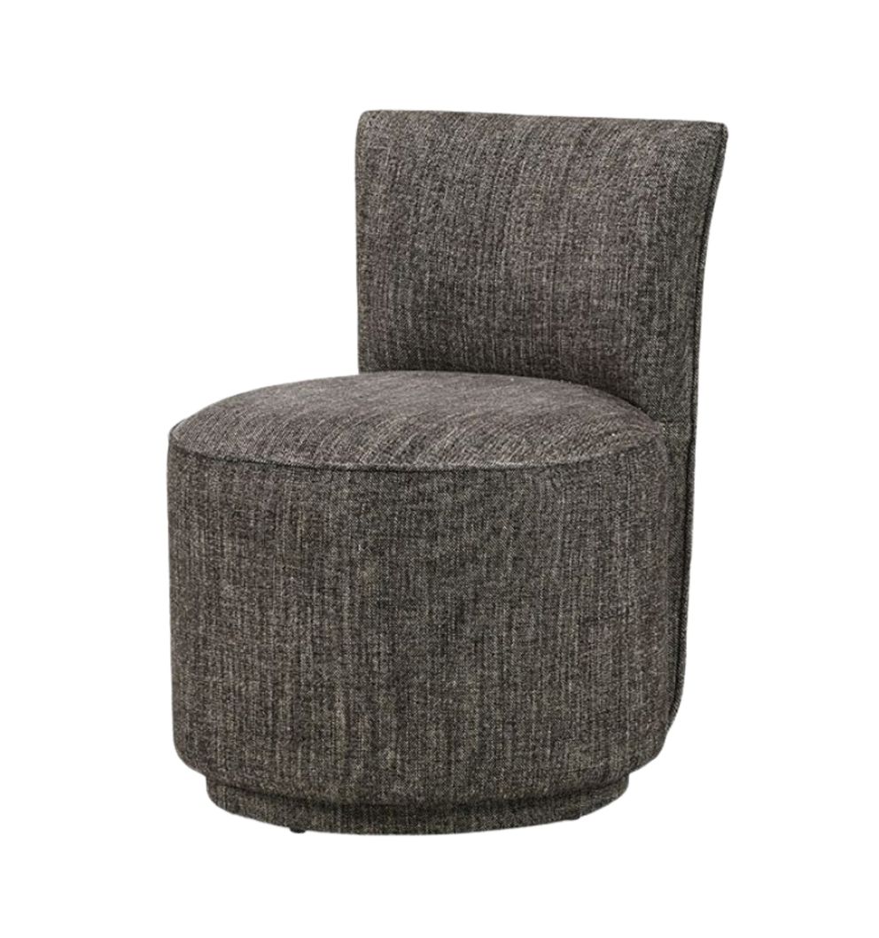 Jazz one-seater lounge chair in dark fabric upholstery – modern compact design by Collett-Victor.