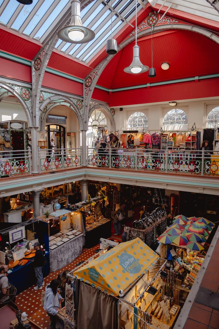 Interior view of Camden Market, London