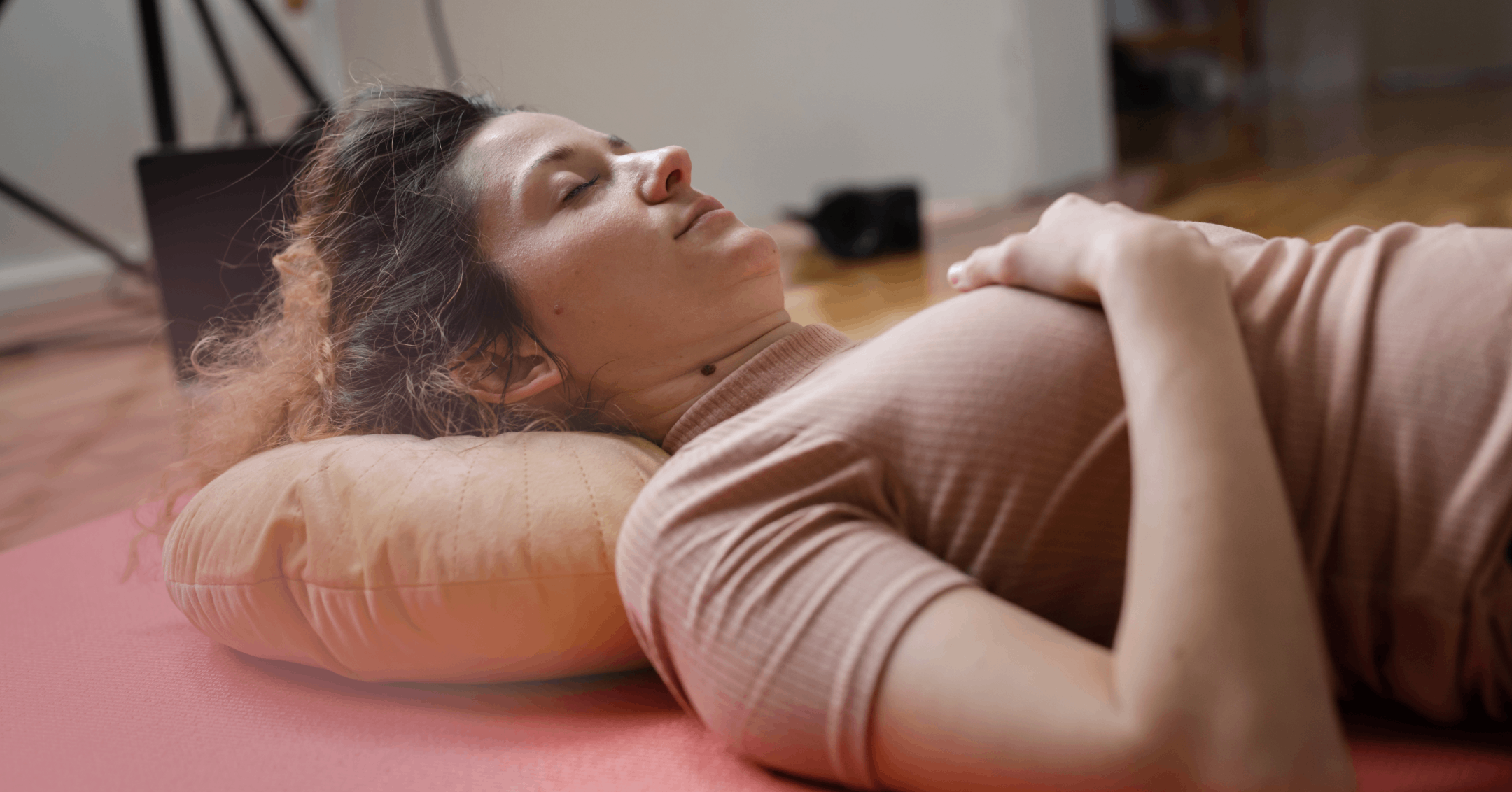 woman strengthening her interoception skills by doing a body scan
