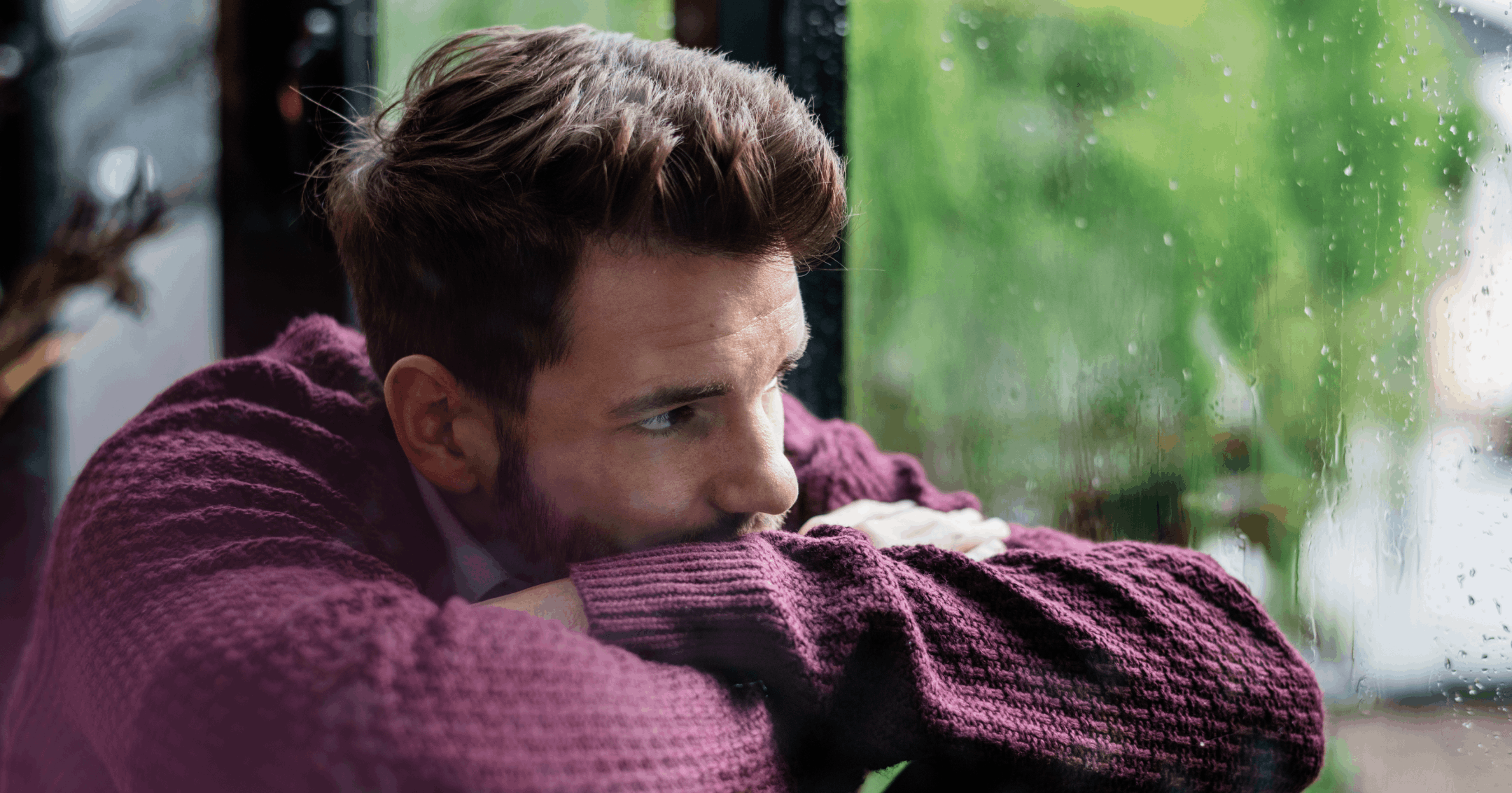 man withdrawing from friends and family