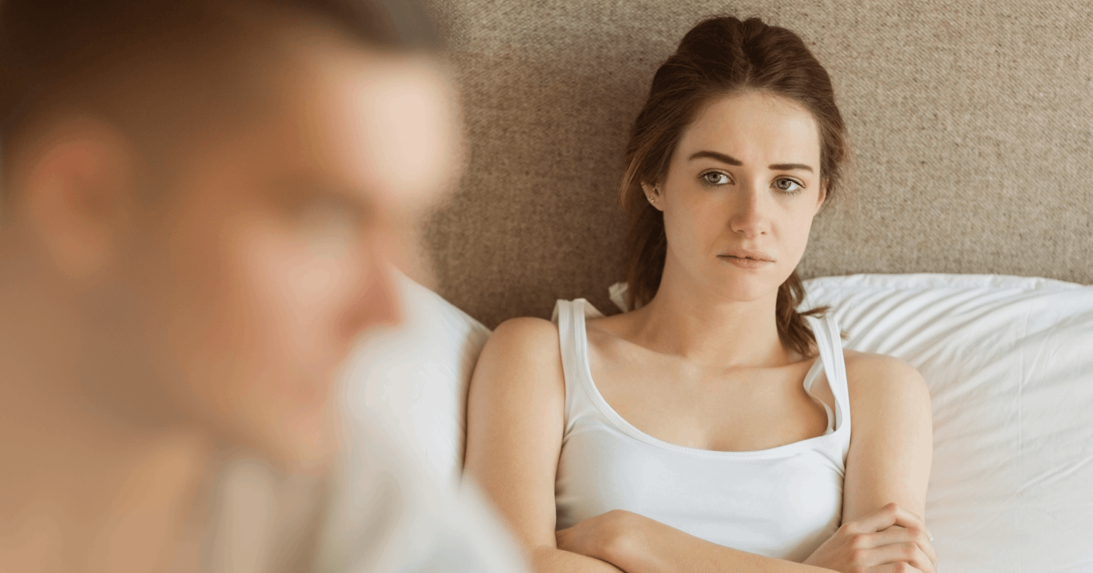 woman with alexithymia avoiding emotional intimacy with her partner
