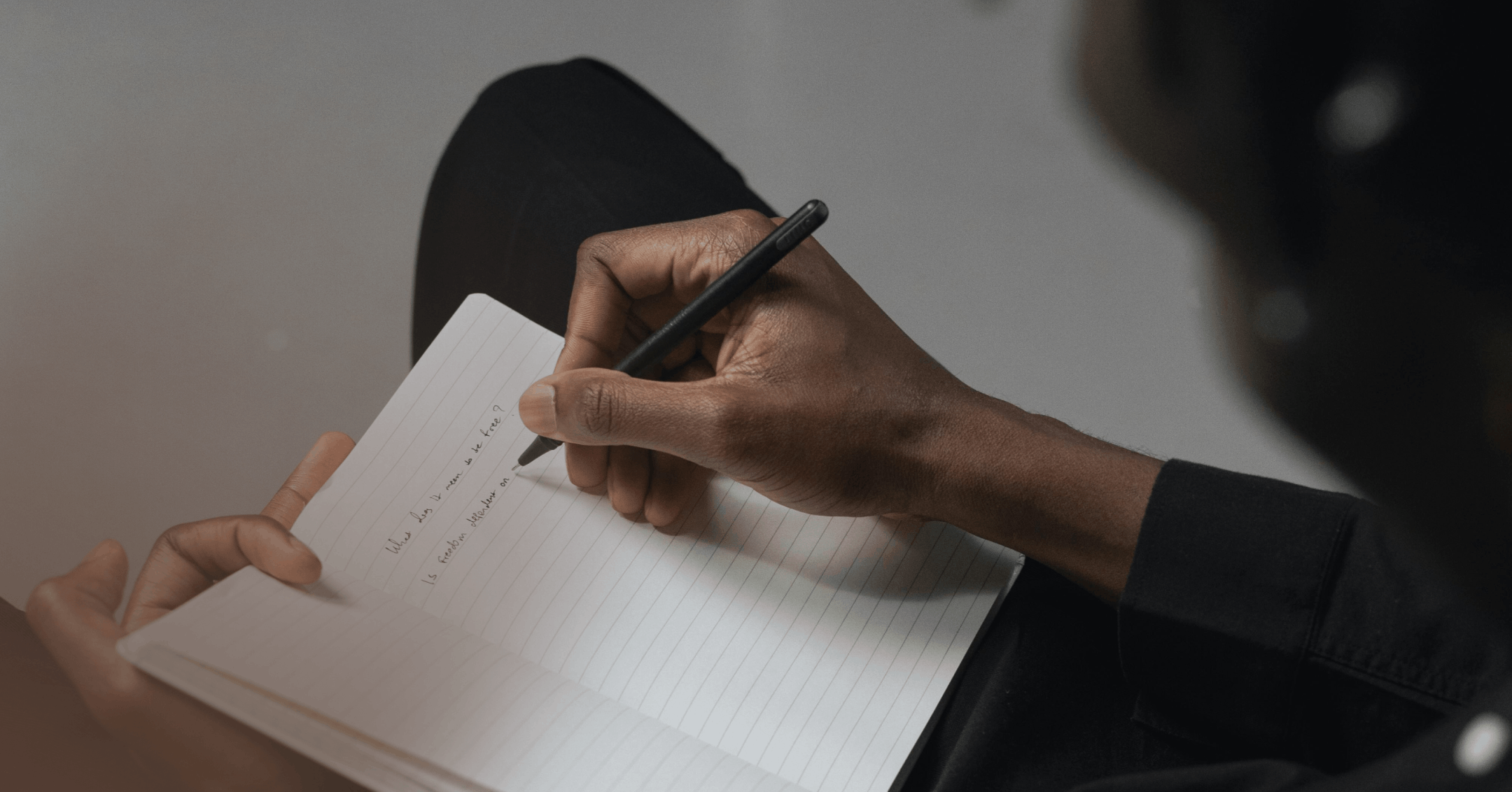 man journaling to try to hold himself accountable
