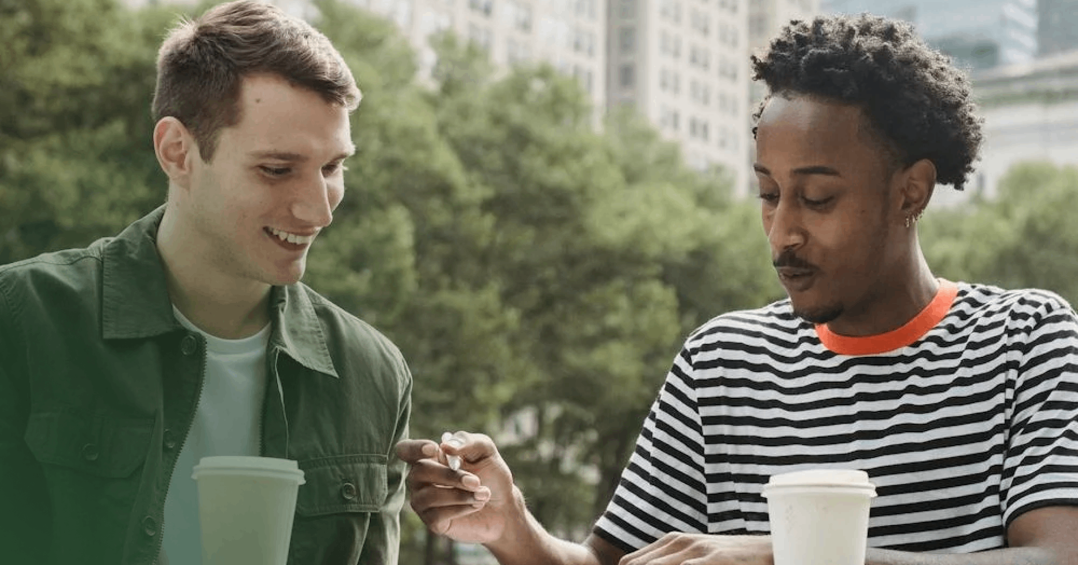 two friends attempting to brainstorm solutions together