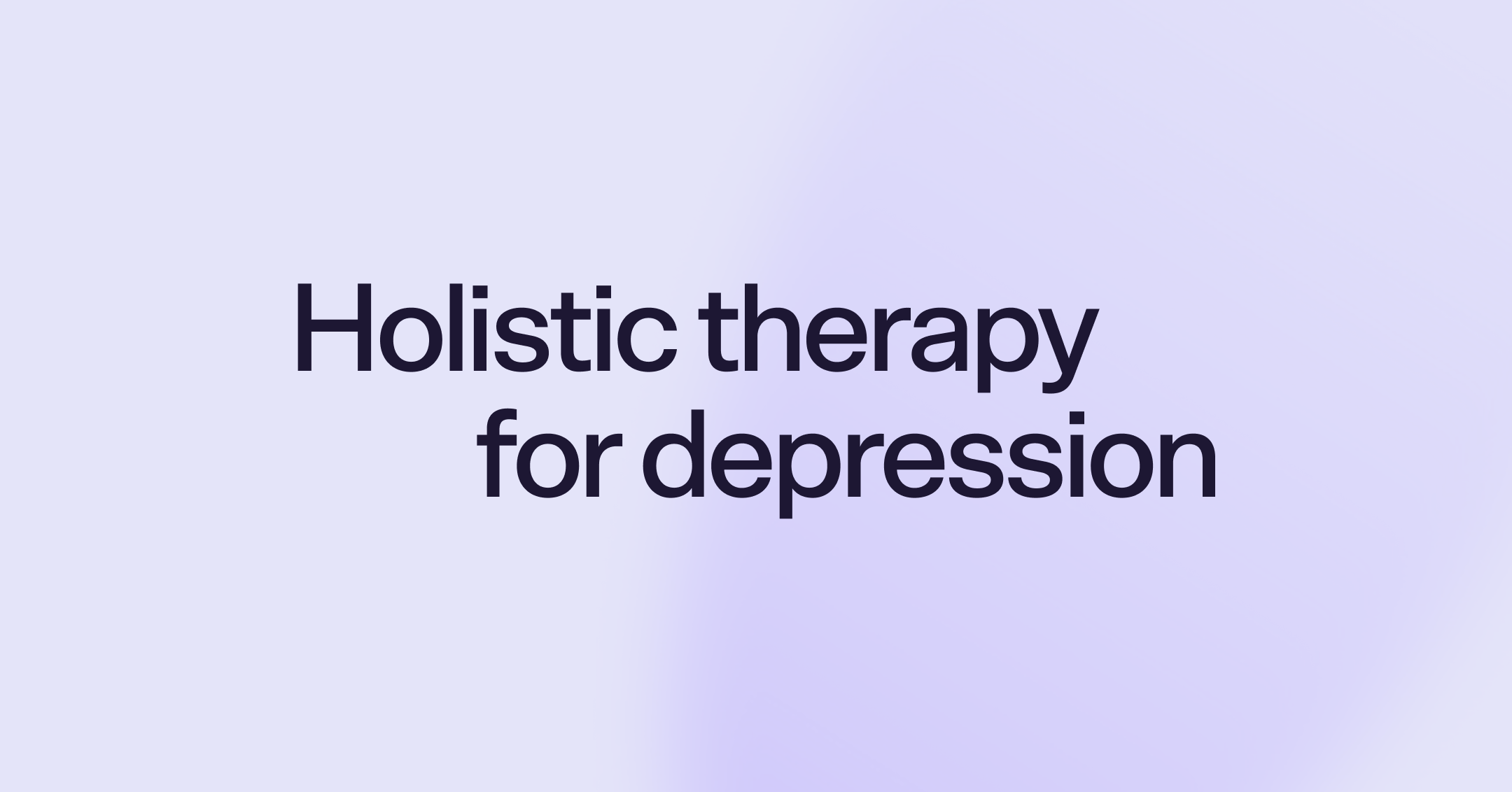 Holistic therapy for depression