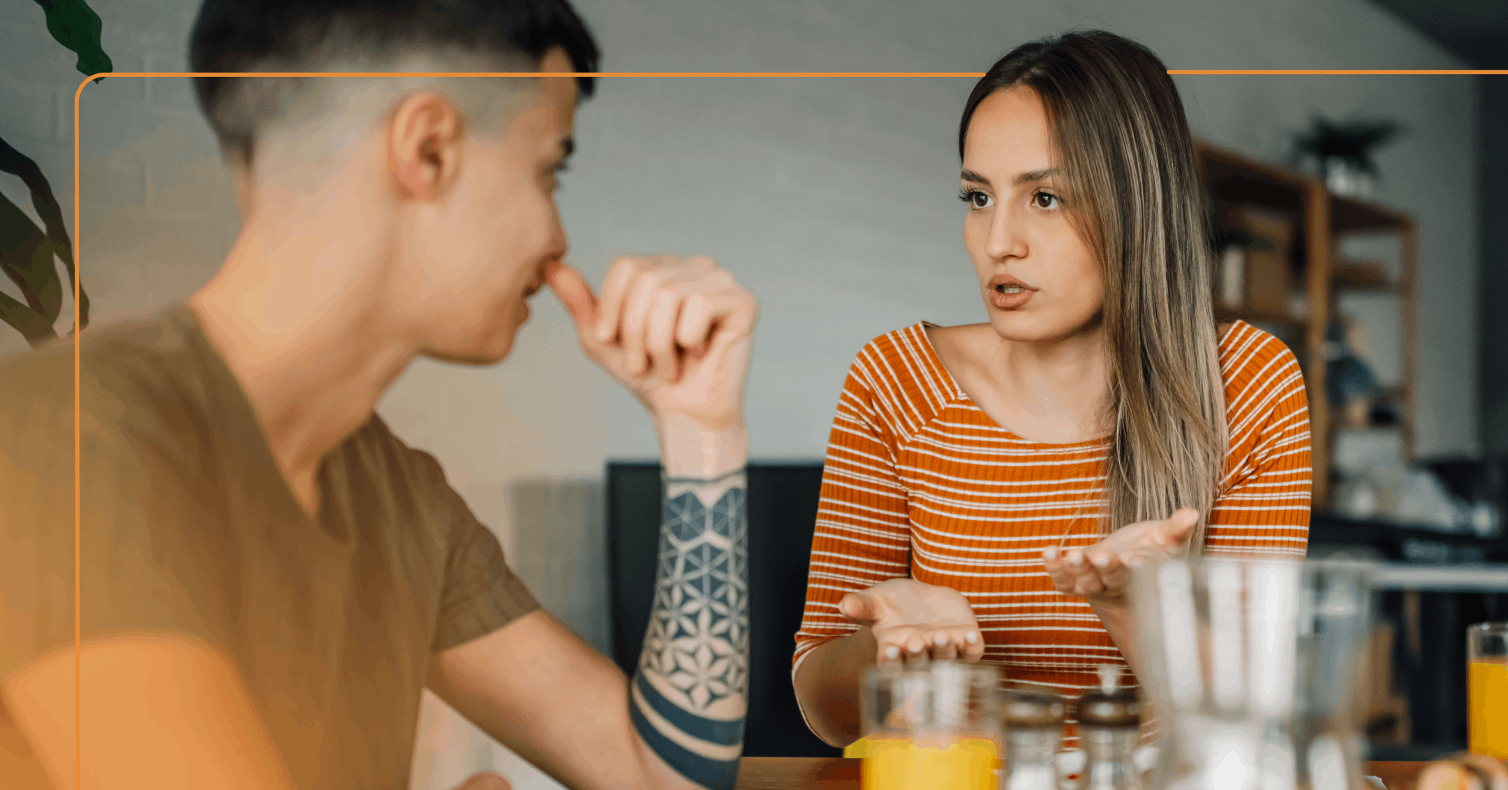 woman addressing the issue of name-calling directly with her partner