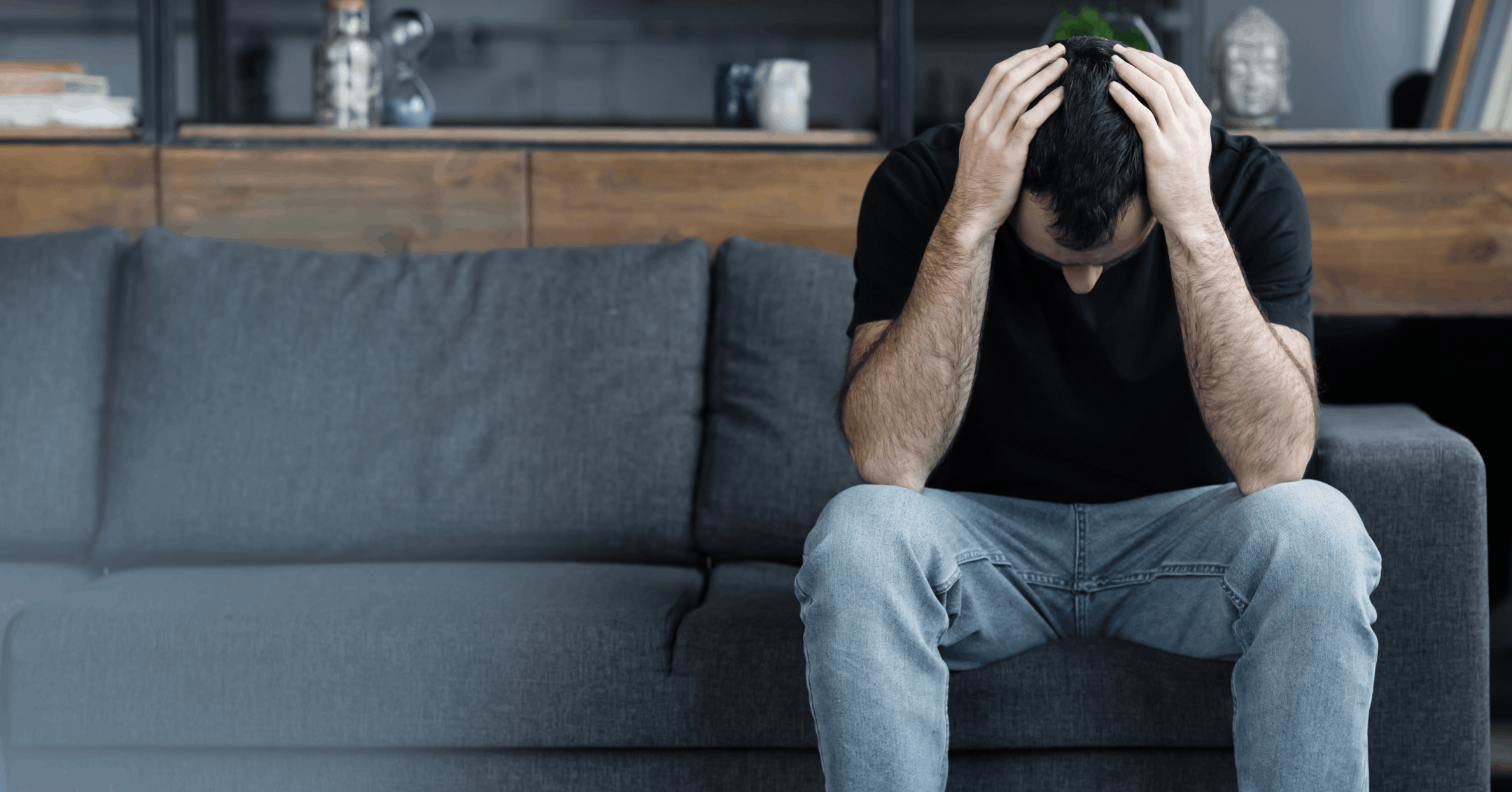 man feeling worthless due to negative thoughts