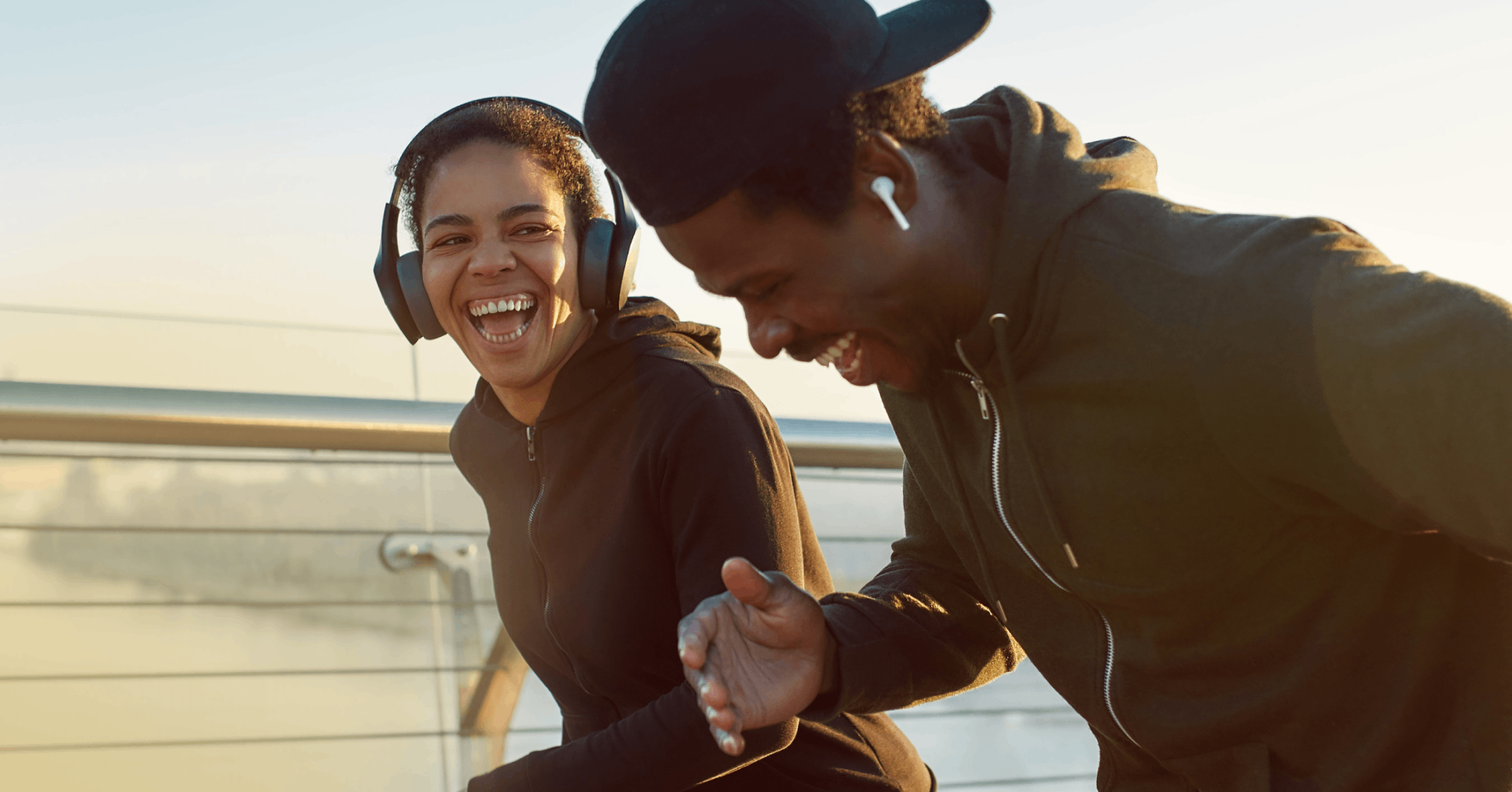 woman enjoying socializing in a group fitness class