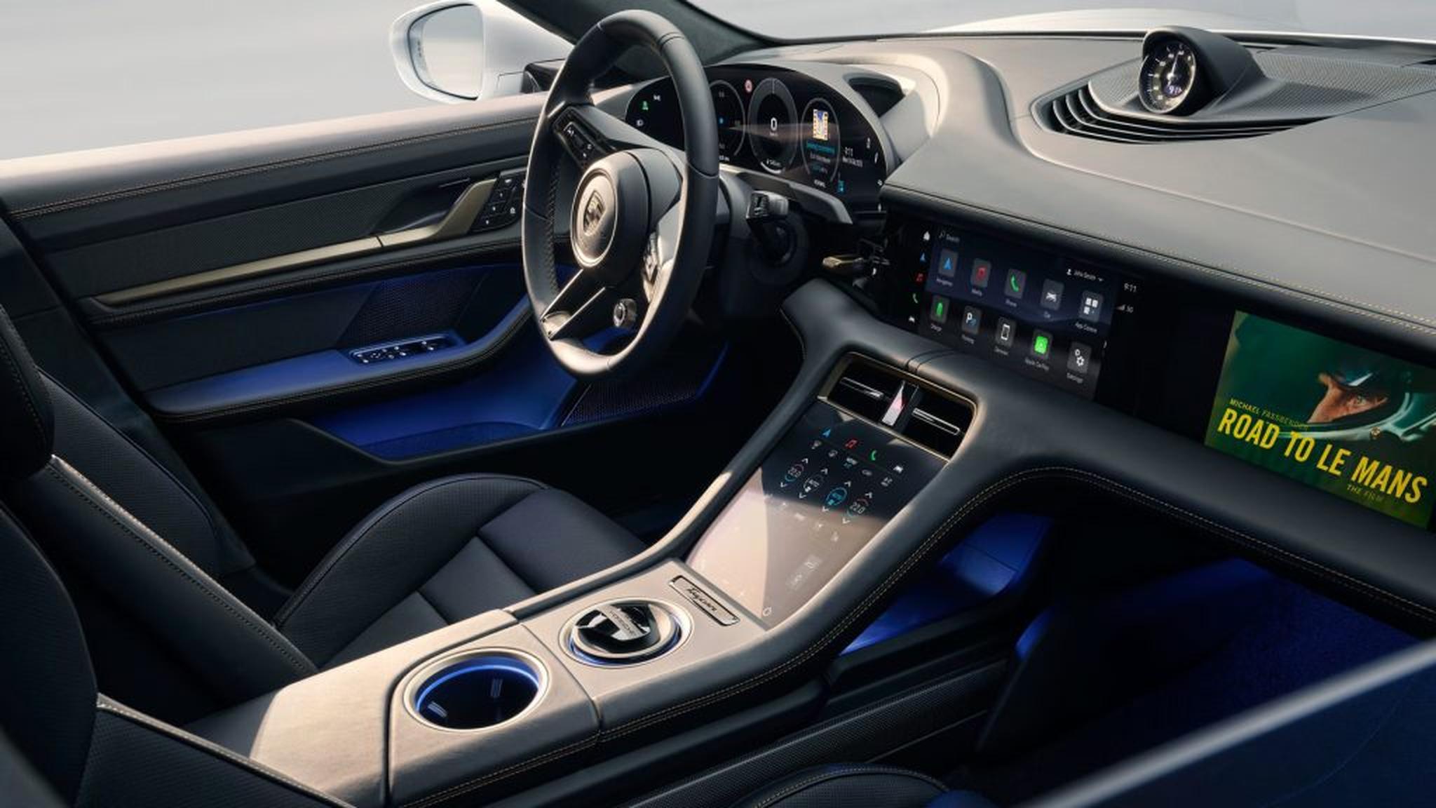 Porsche Taycan EV software architecture with digital displays and advanced electric vehicle technology
