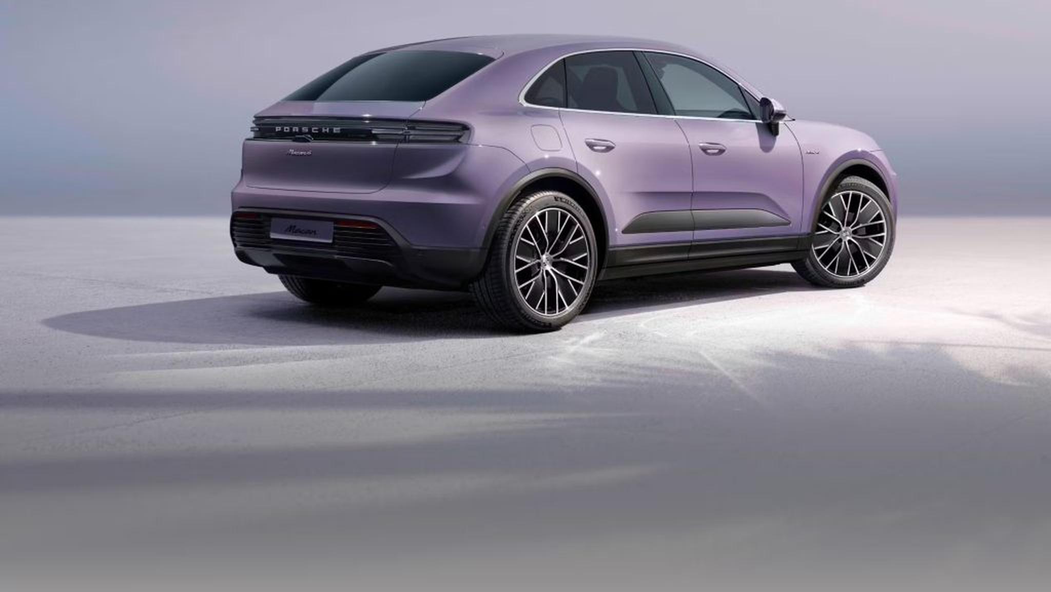 Porsche Macan EV electric SUV with aerodynamic body and signature Porsche styling.