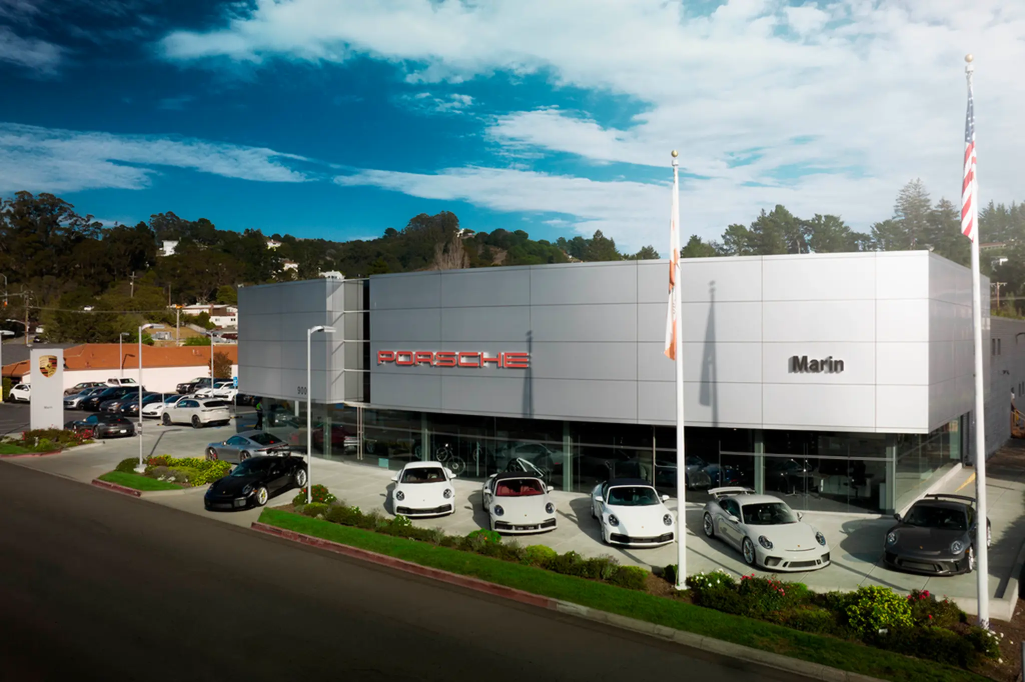 Porsche Marin dealership exterior in Mill Valley