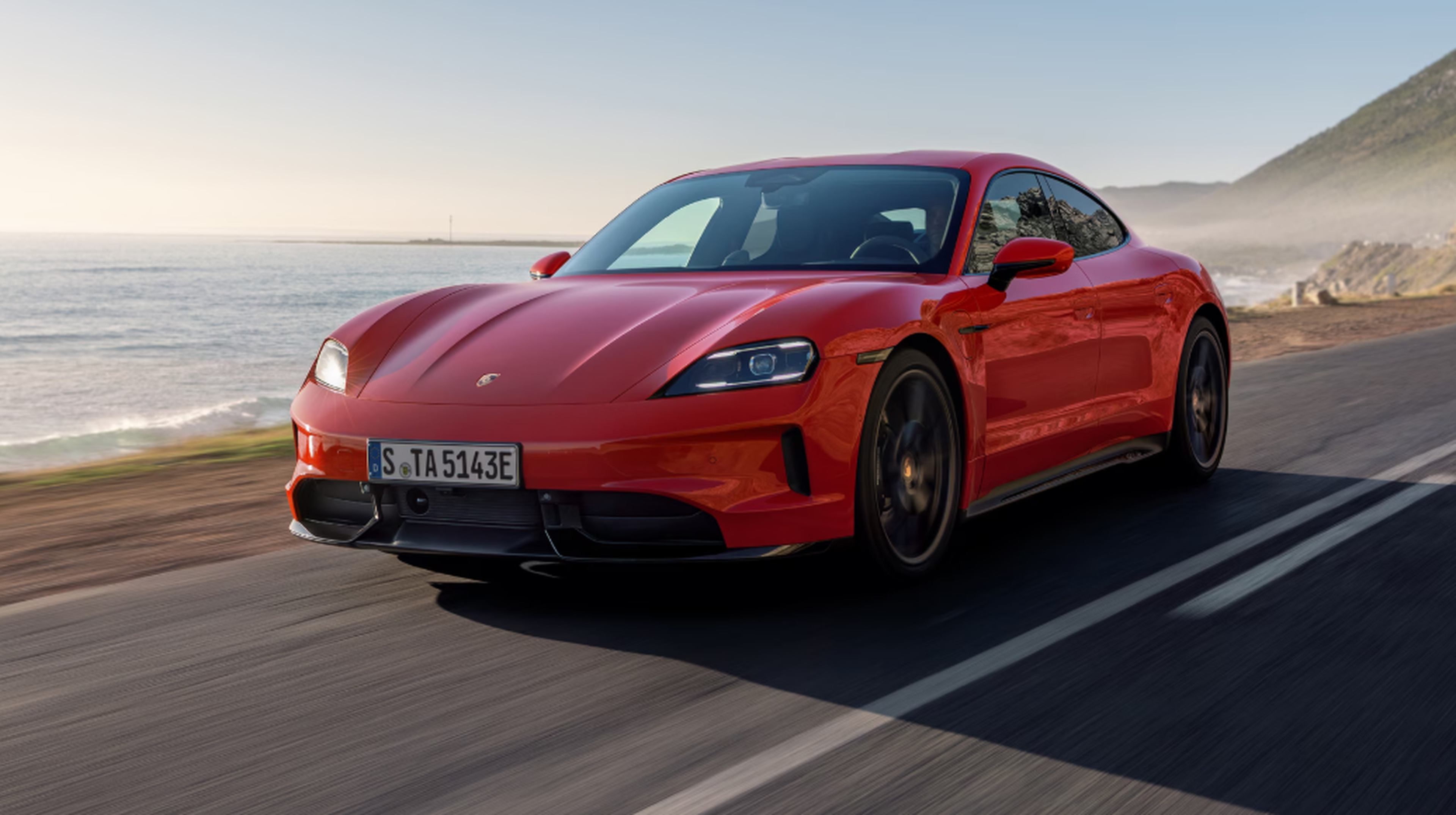 red 2027 Porsche taycan