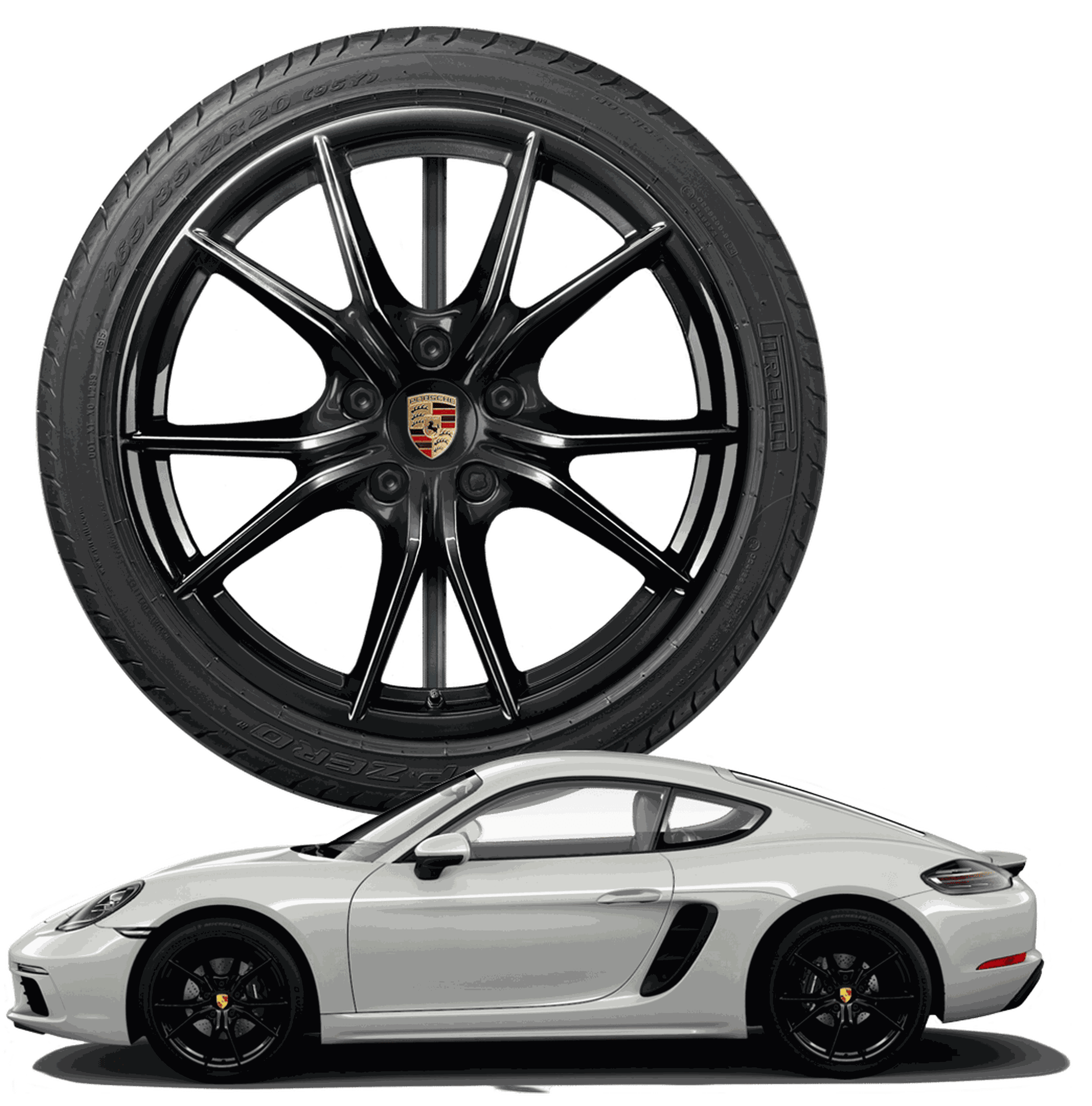 20-inch Carrera S, painted in black (satin-gloss)