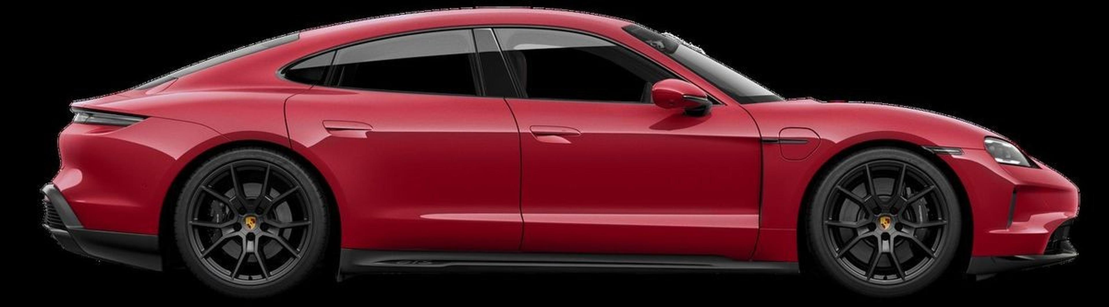 2026 Porsche Taycan GTS side profile studio shot