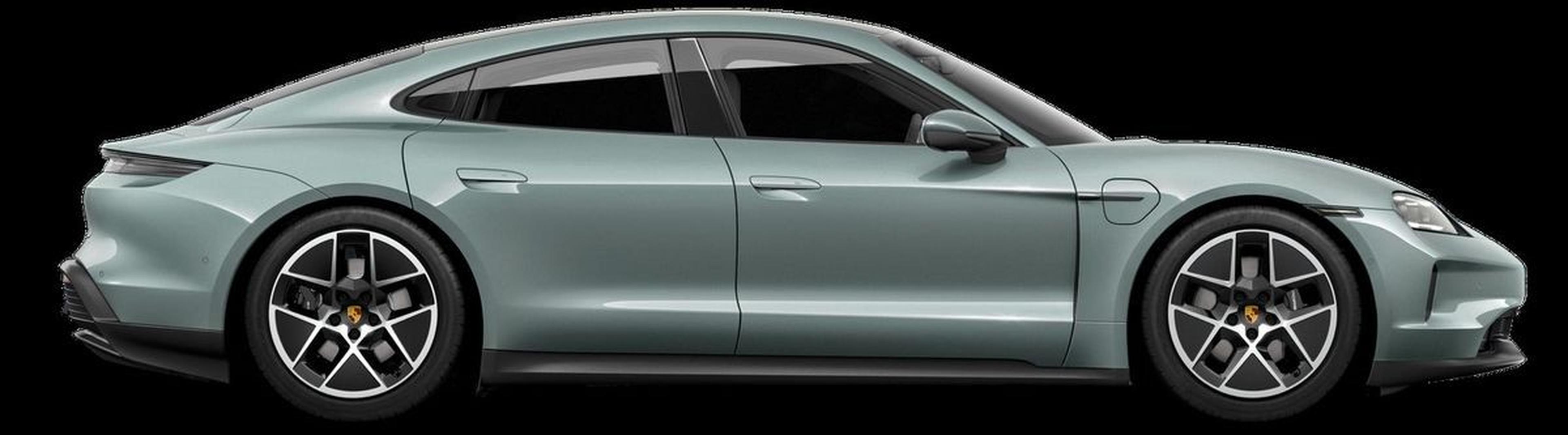 2026 Porsche Taycan side profile studio shot