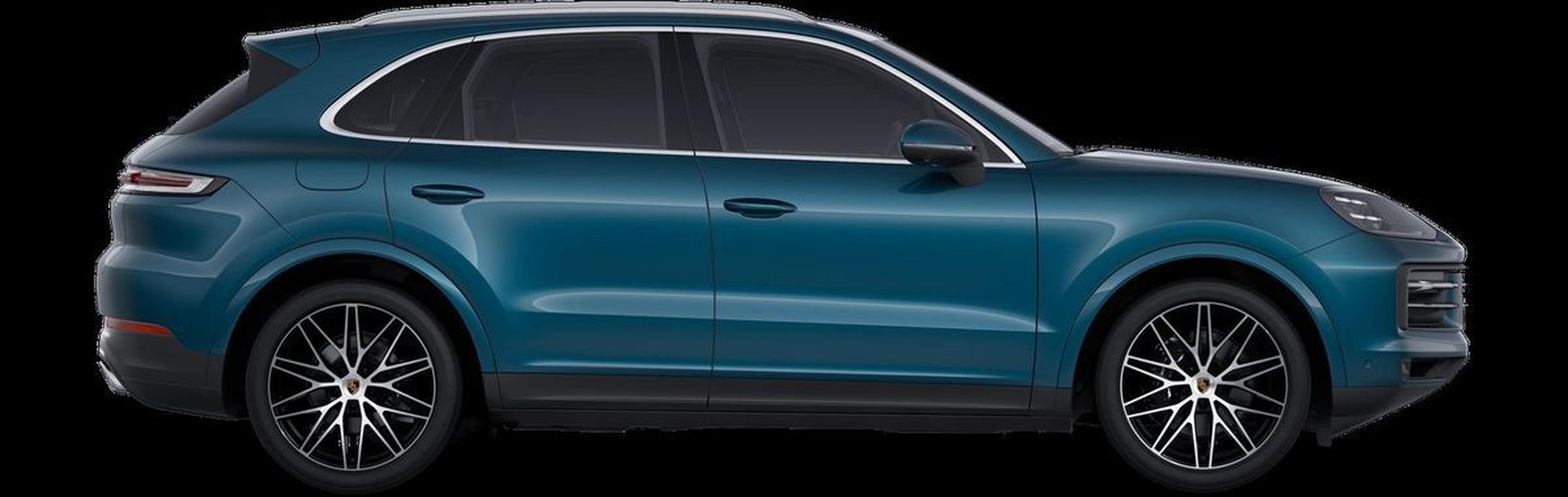 2026 Porsche Cayenne side profile parked on a city street