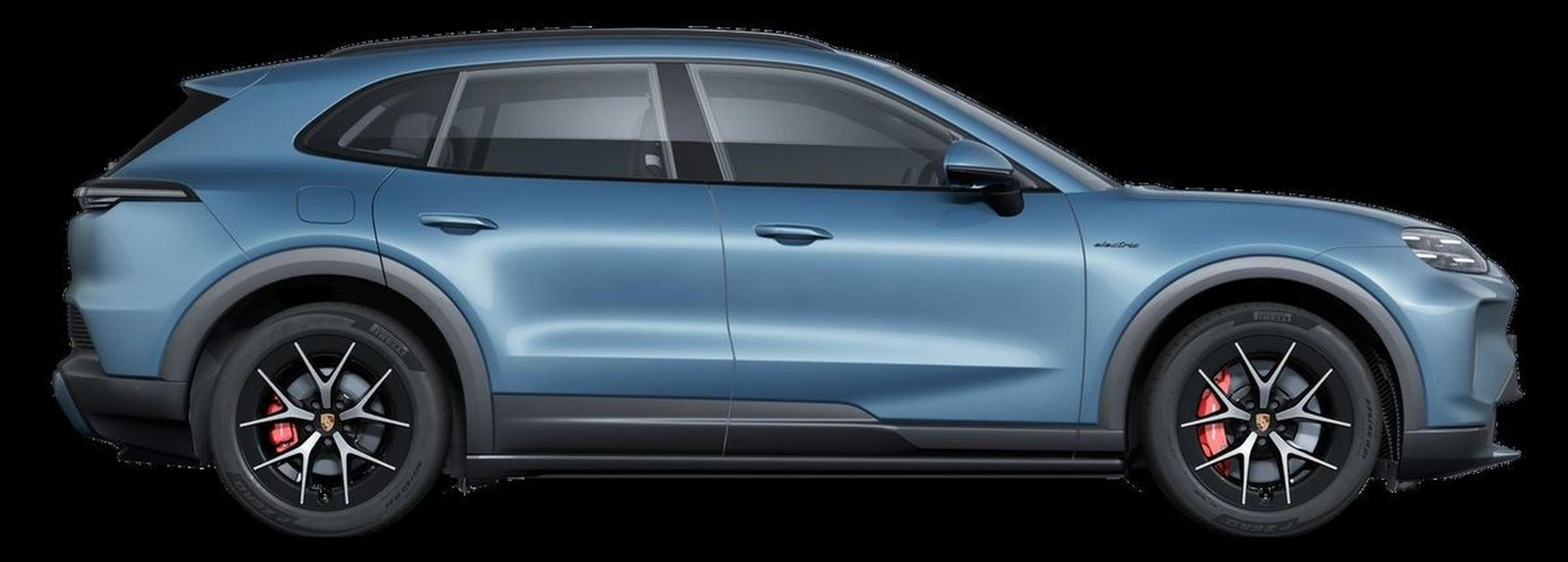 2026 Porsche Cayenne S Electric side profile with red brake calipers