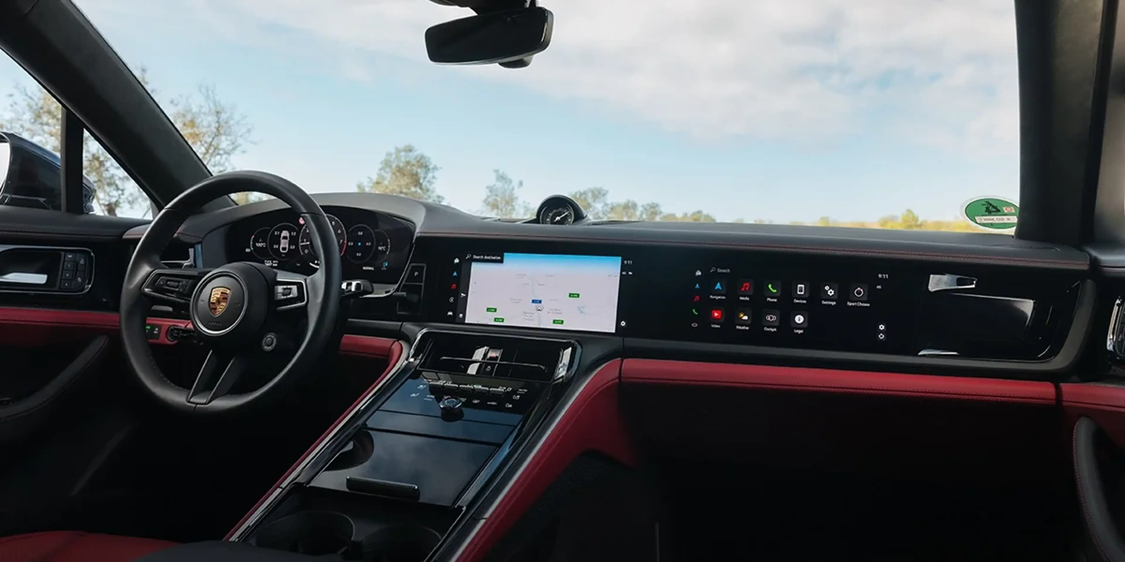 2025 Porsche Panamera interior with passenger display