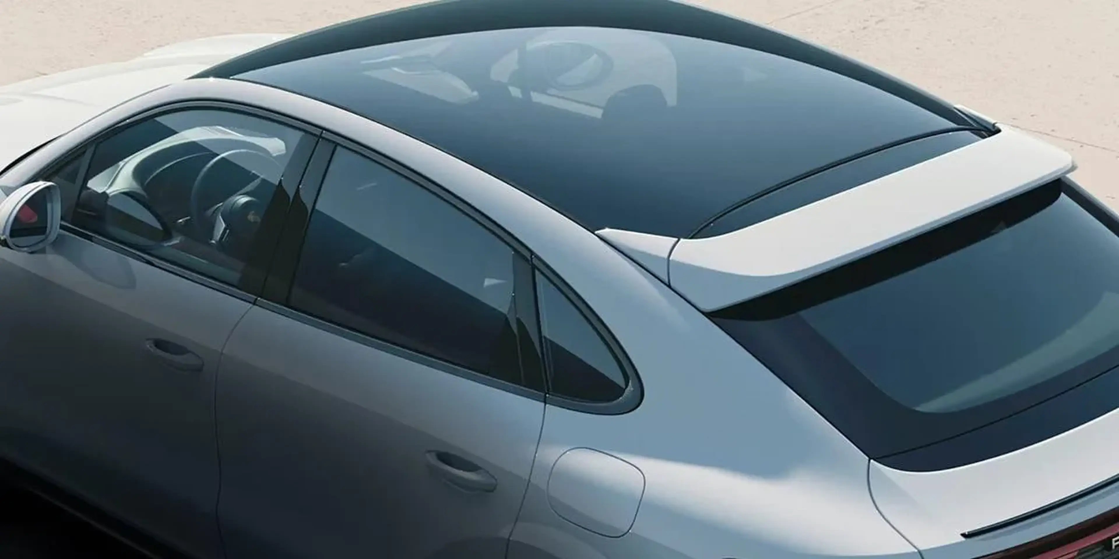 Top view of 2026 Porsche Cayenne showing the coupe roofline
