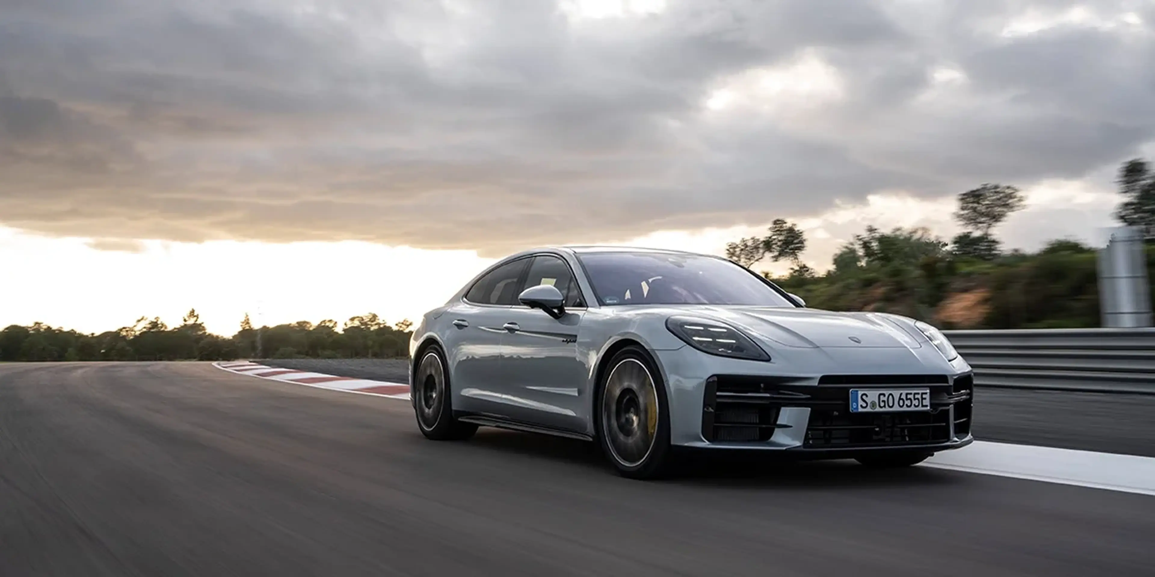 Silver 2025 Porsche Panamera front view