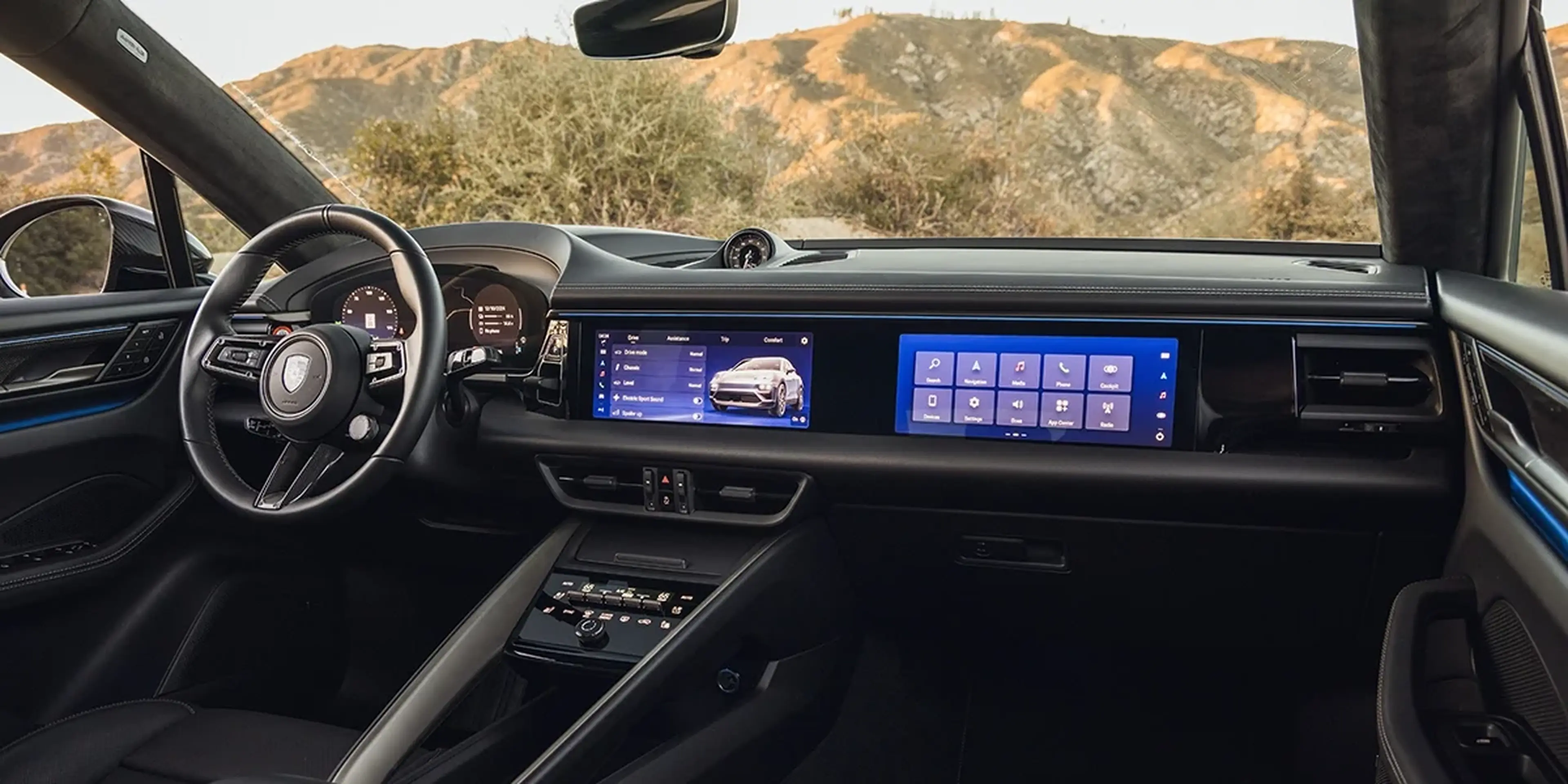 2025 Porsche Macan Turbo Electric curved digital dashboard
