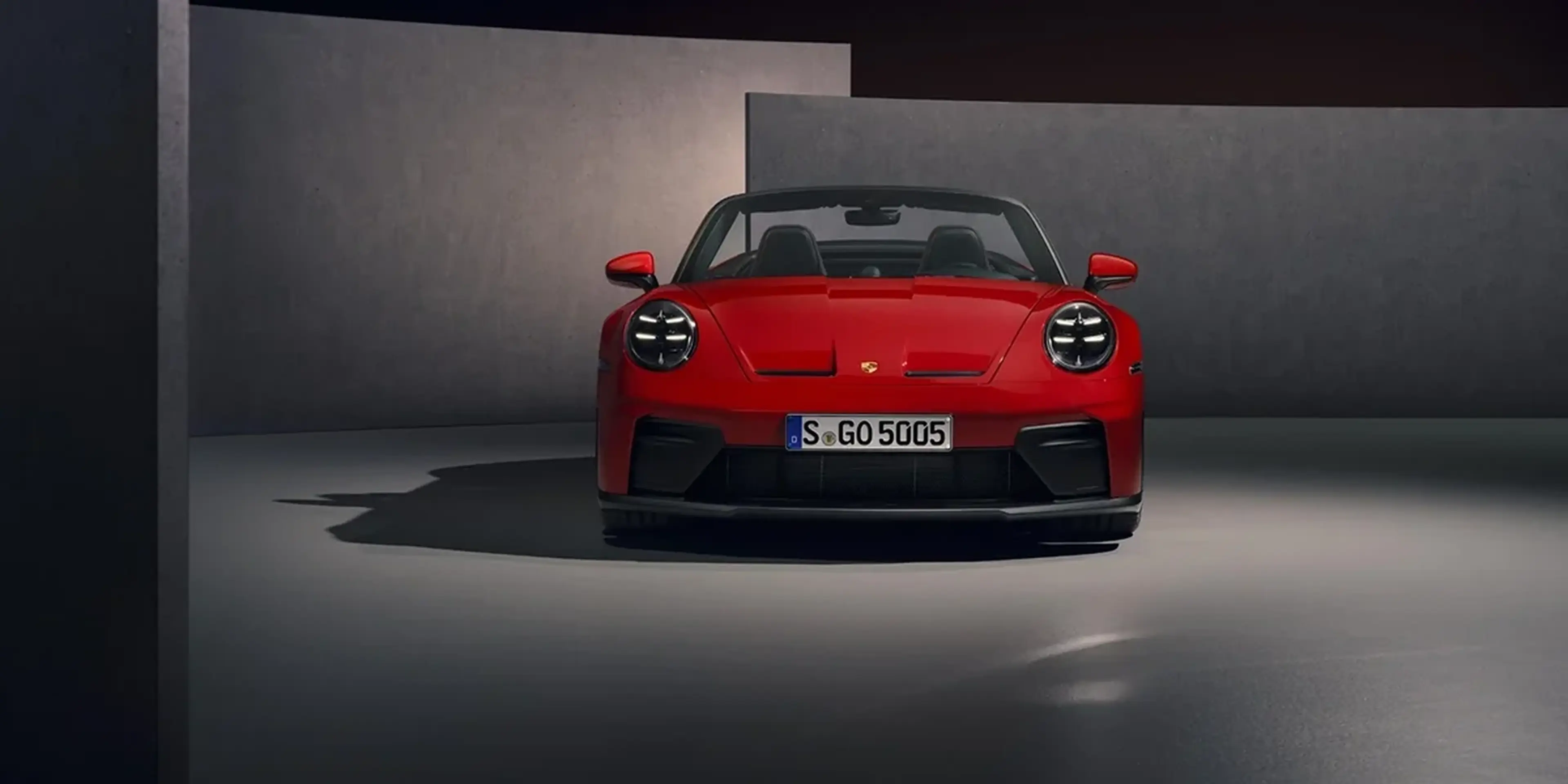 Red 2027 Porsche 911 GT3 S/C Cabriolet front view