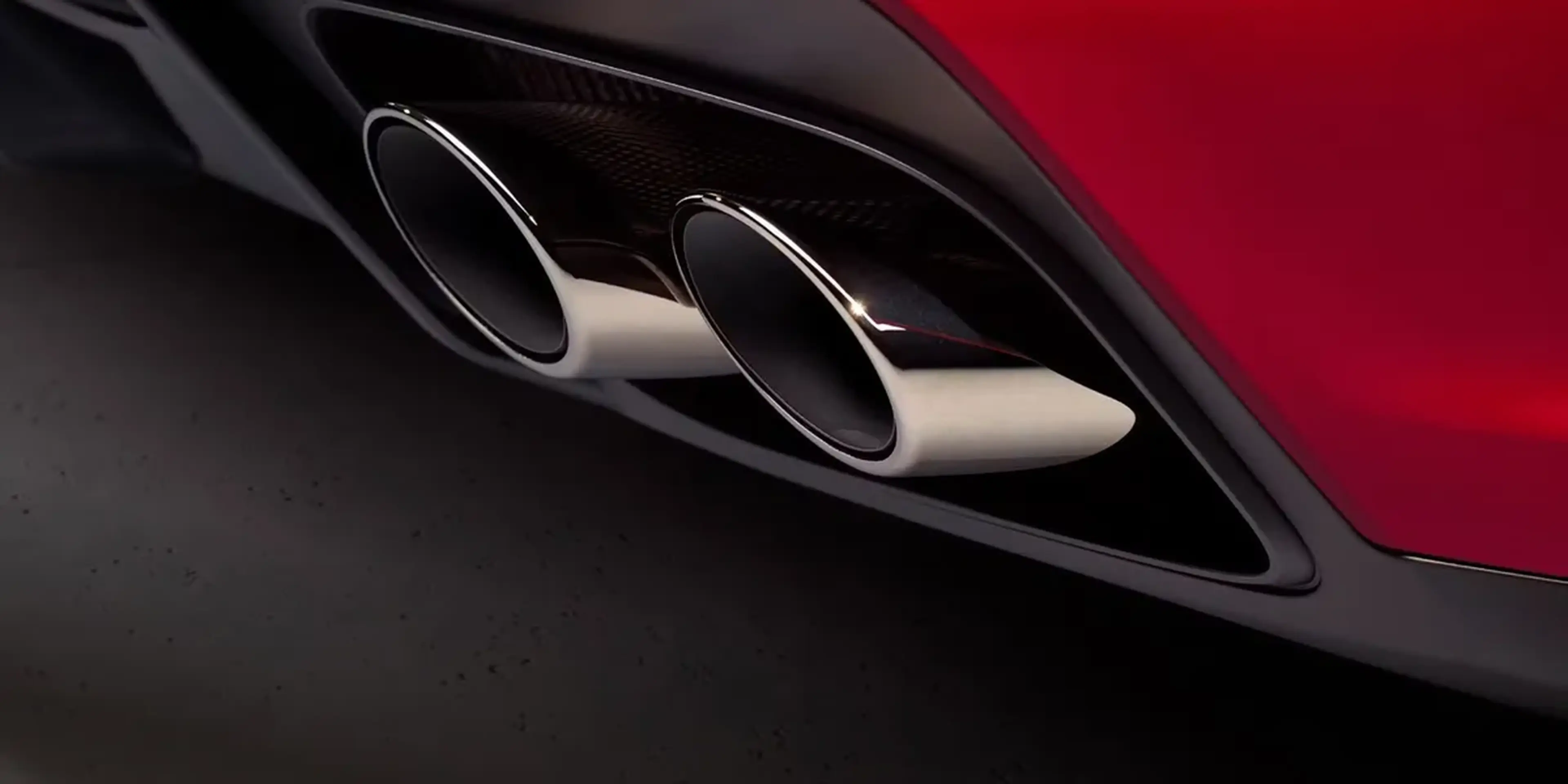 Close-up of the dual exhaust system on the 2026 Porsche Panamera GTS