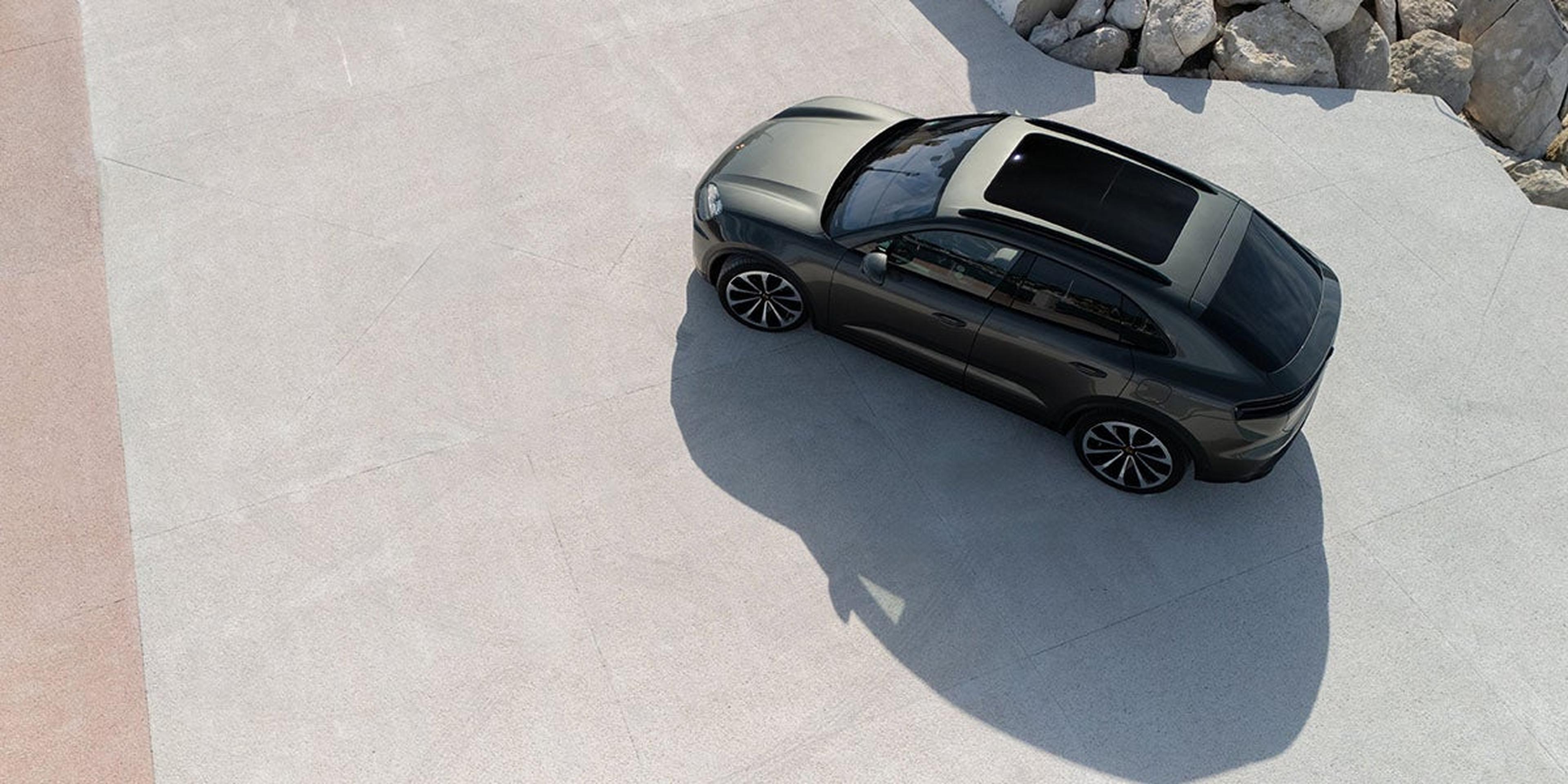 Black 2025 Porsche Macan 4 Electric seen from above