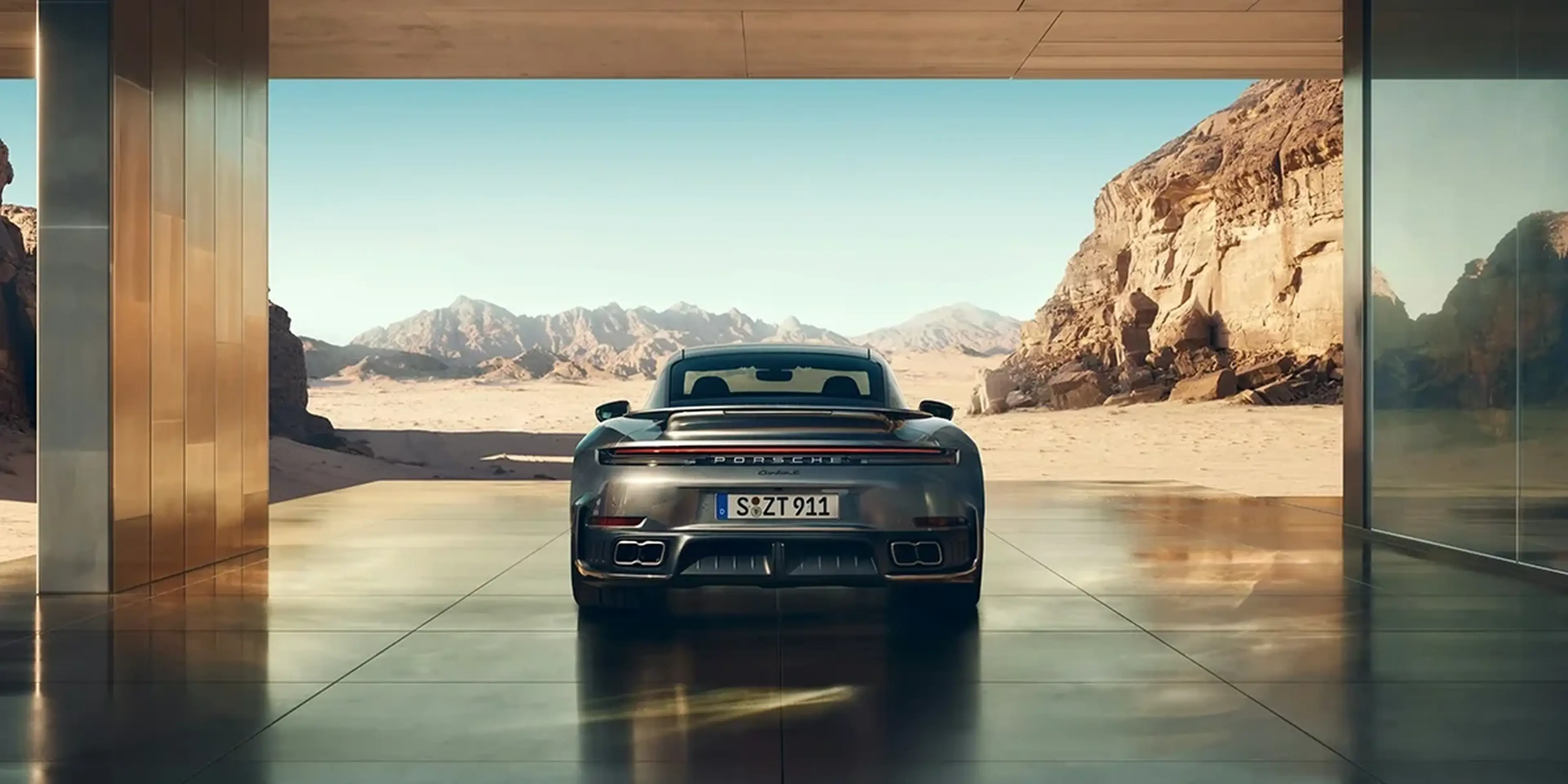 Porsche 911 Turbo S highlighting rear-axle steering technology for improved cornering and stability