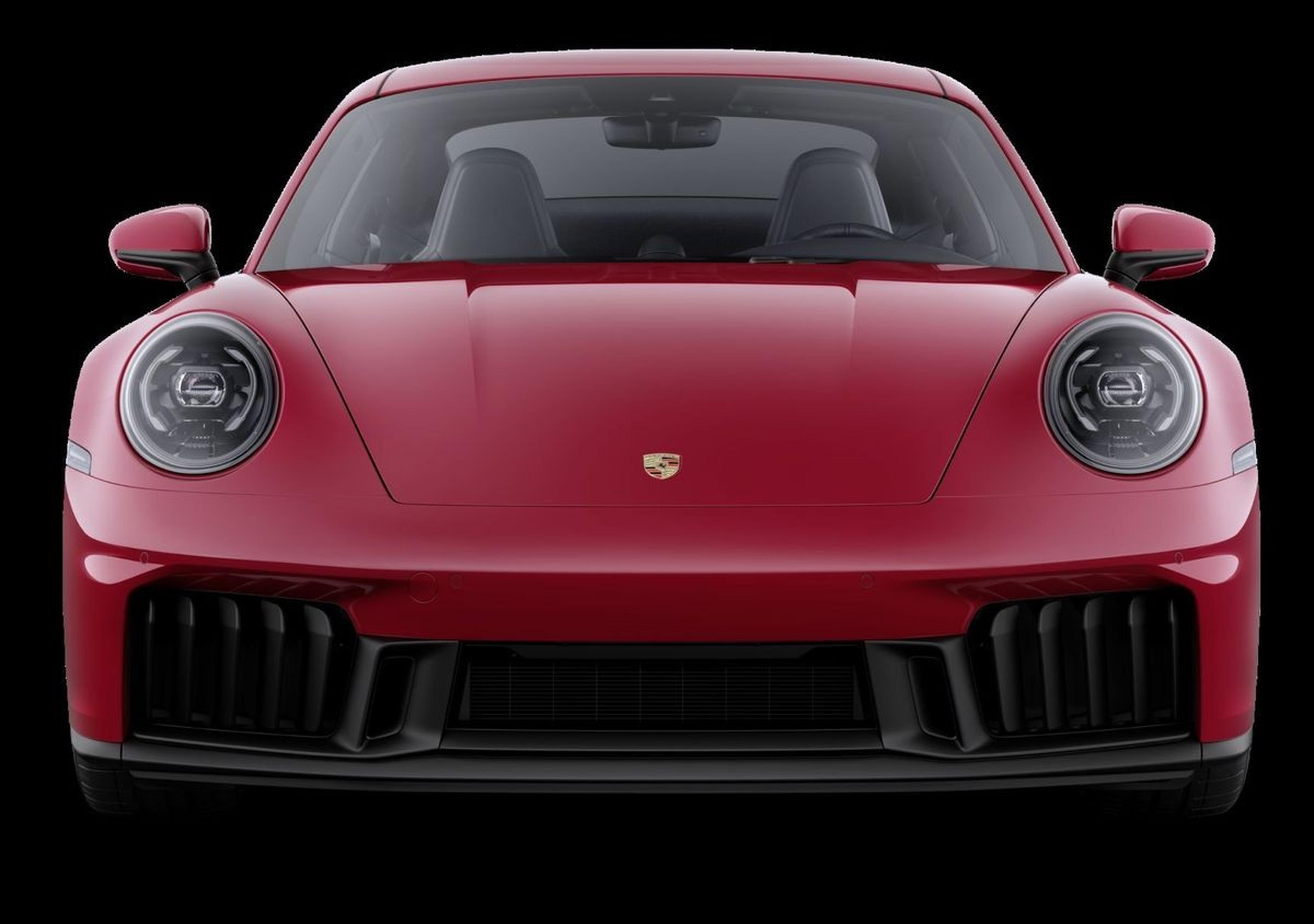 2026 Porsche 911 Carrera 4 GTS front view in Carmine Red