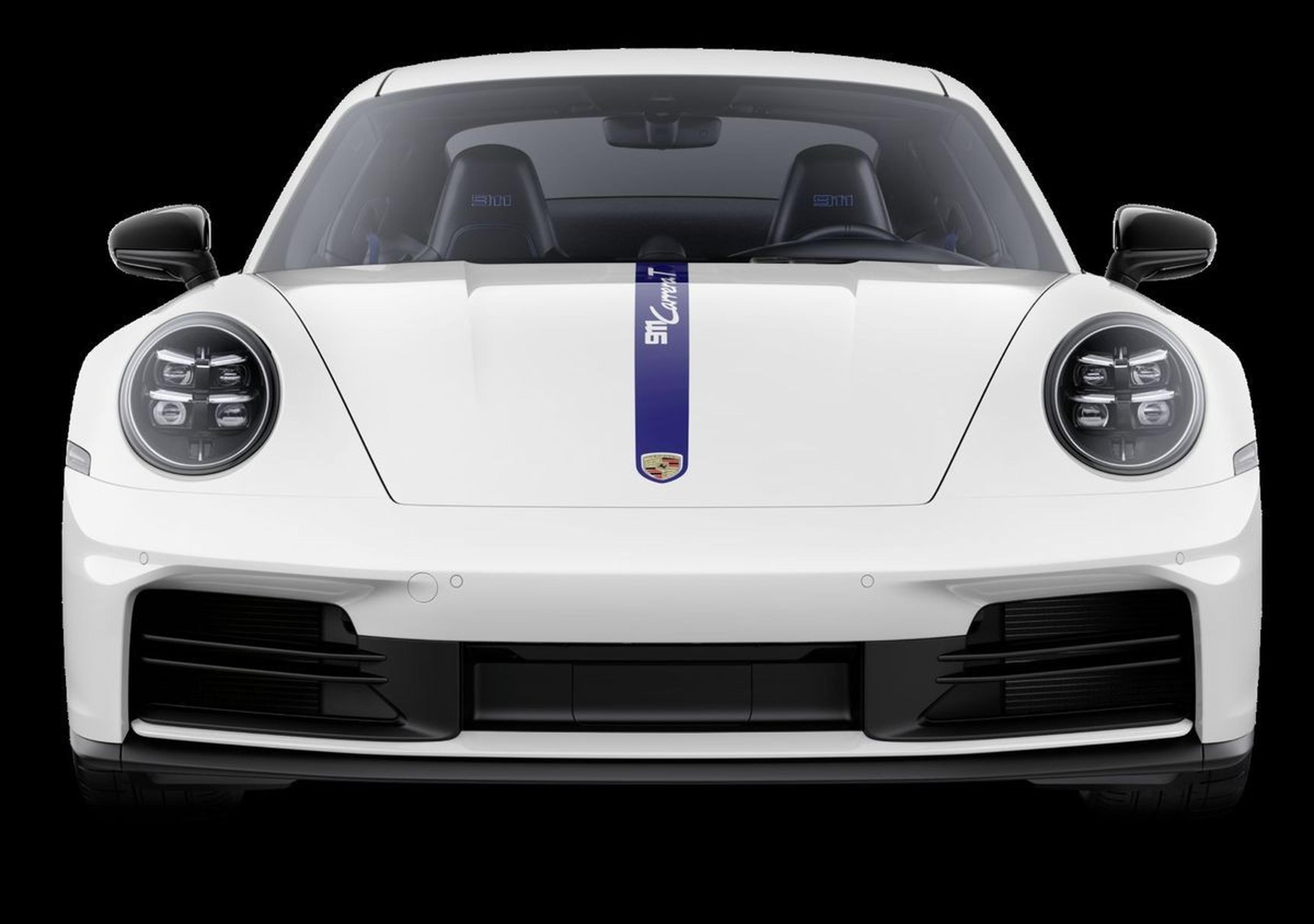2026 Porsche 911 Carrera T front and rear view in white