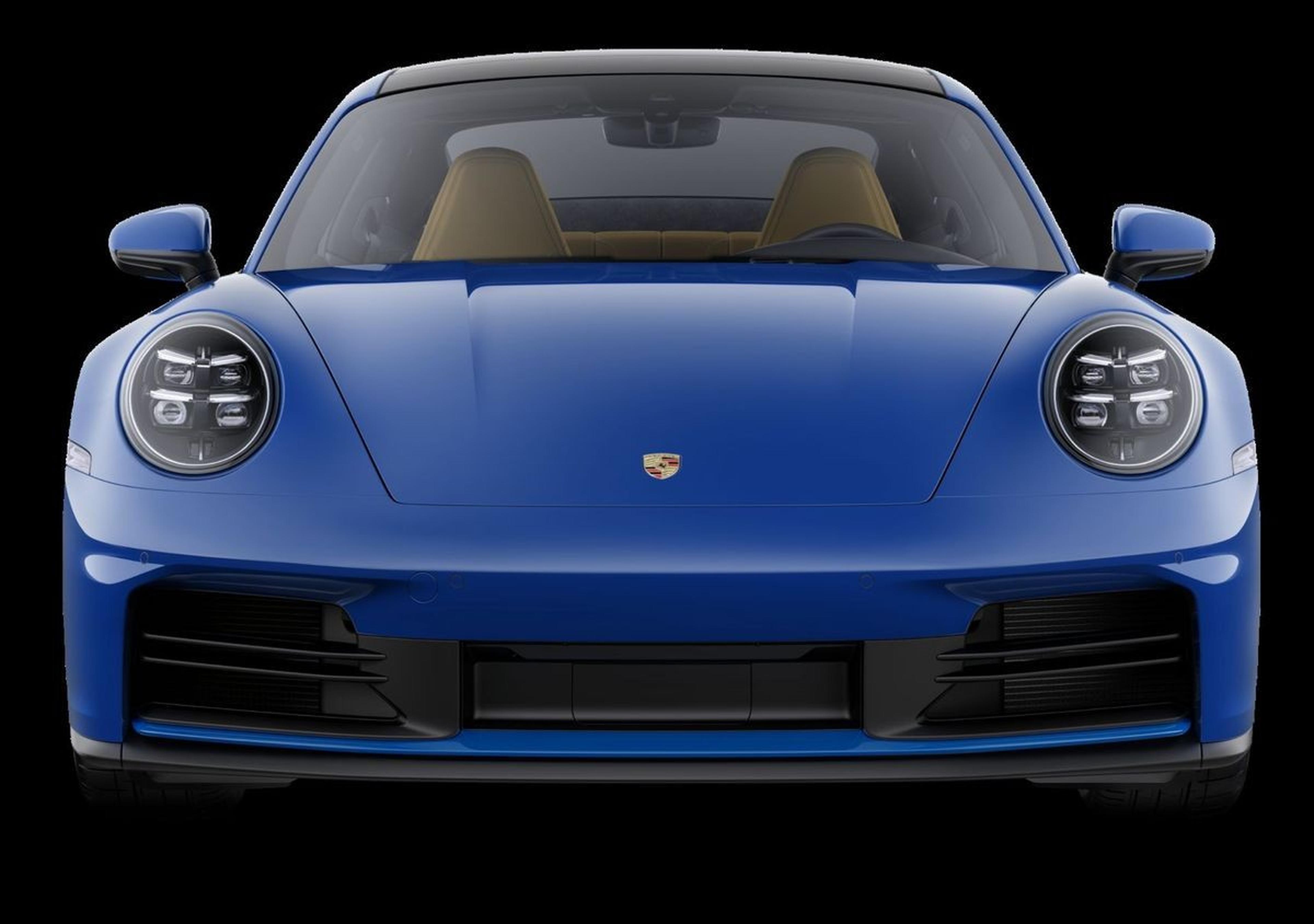 2026 Porsche 911 Carrera front view in blue