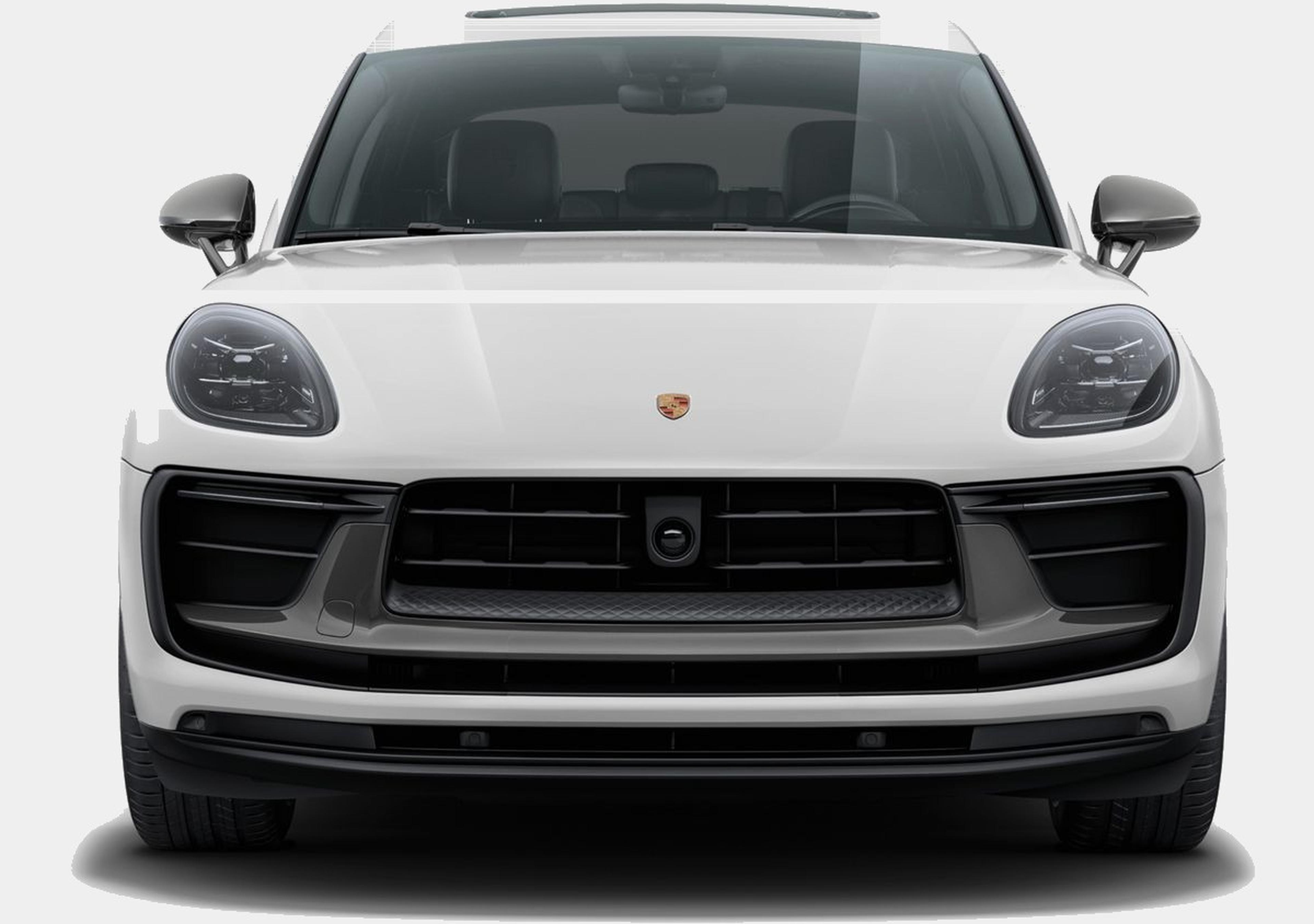 2026 Porsche Macan T in White, front view with Agate Grey accents