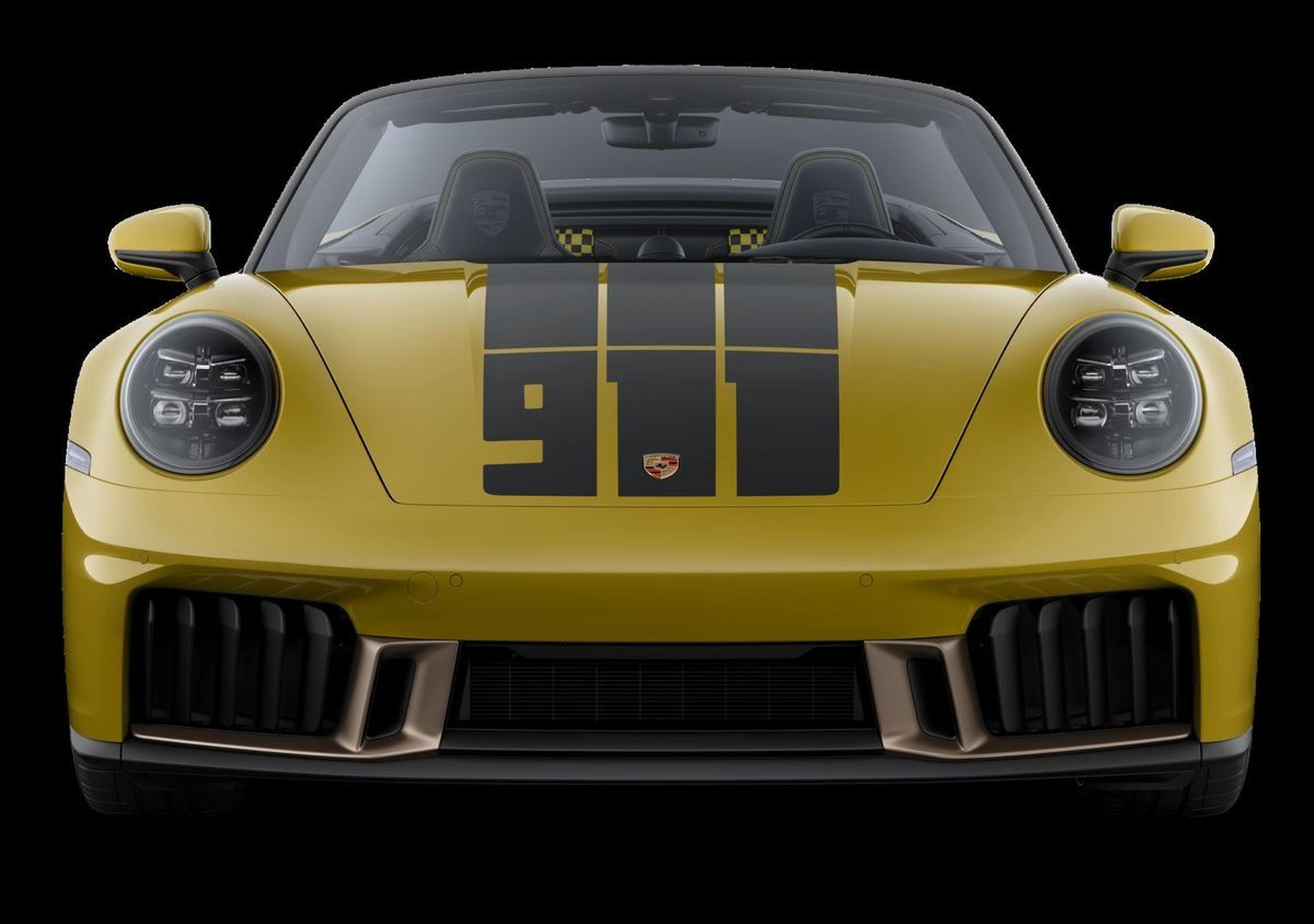 2026 Porsche 911 Spirit 70 front view with retro racing livery