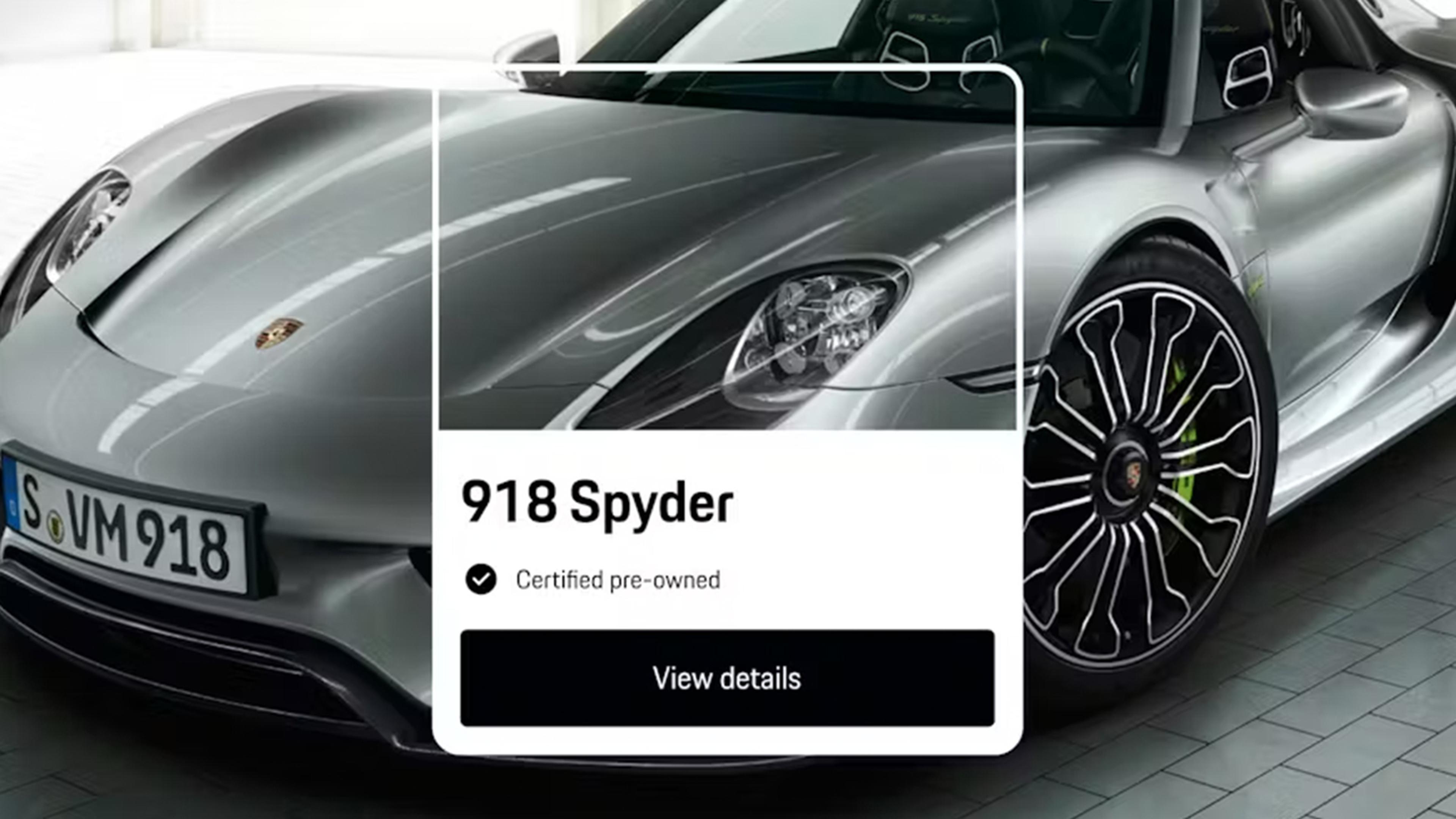 918 Spider Porsche with details card