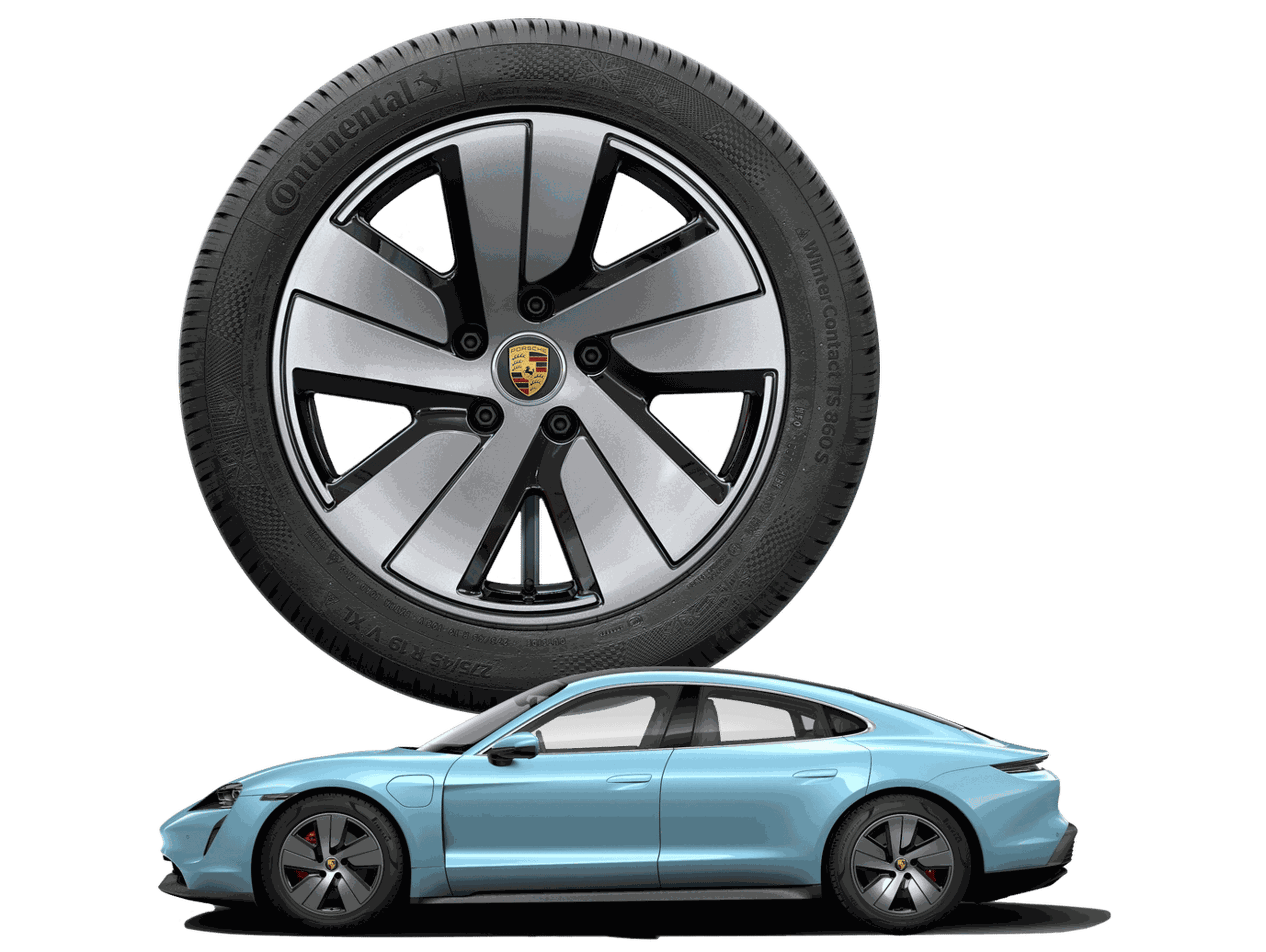 19-inch Taycan S Aero in black (high-gloss)