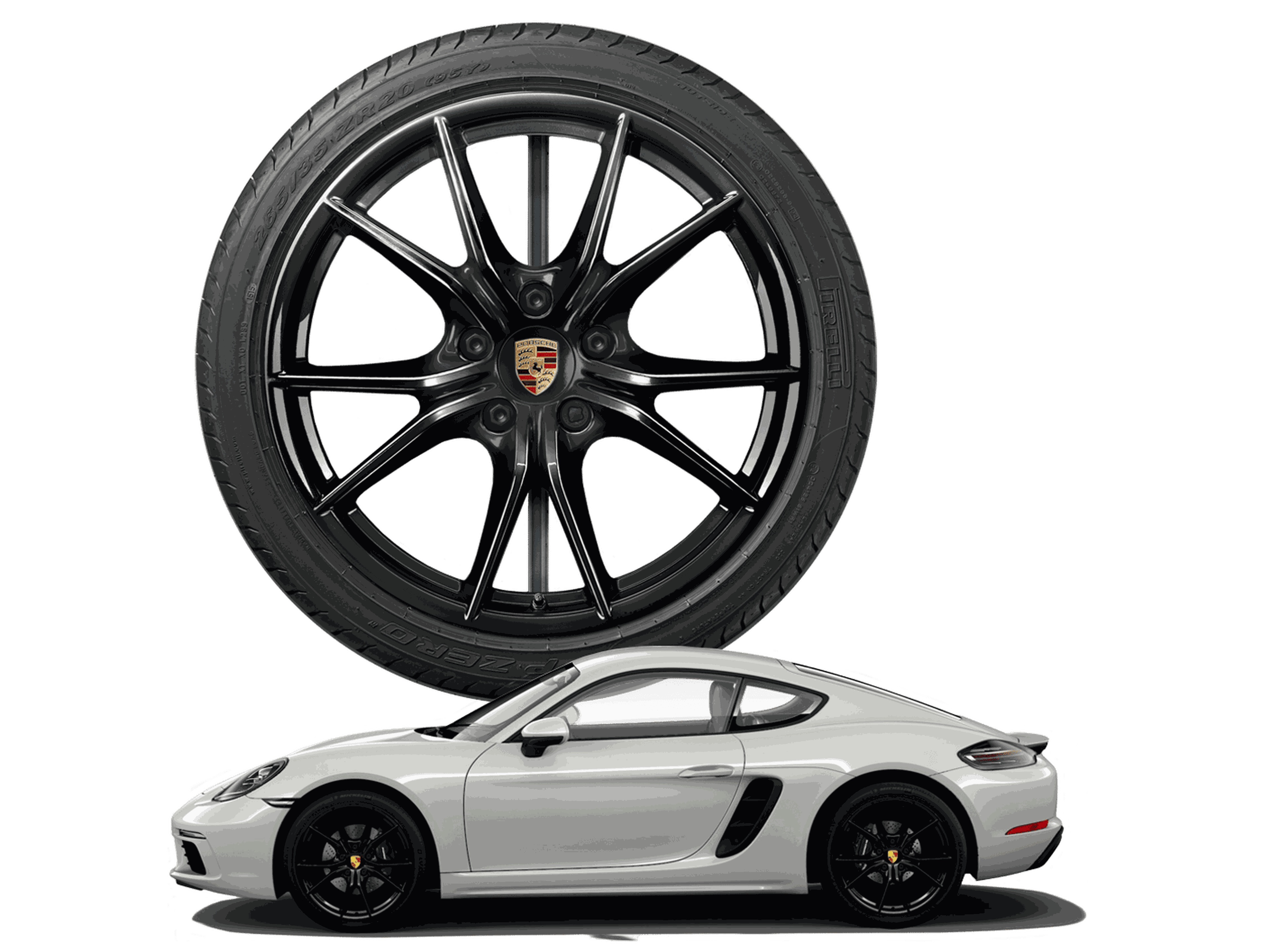 20-inch Carrera S, painted in black (satin-gloss)