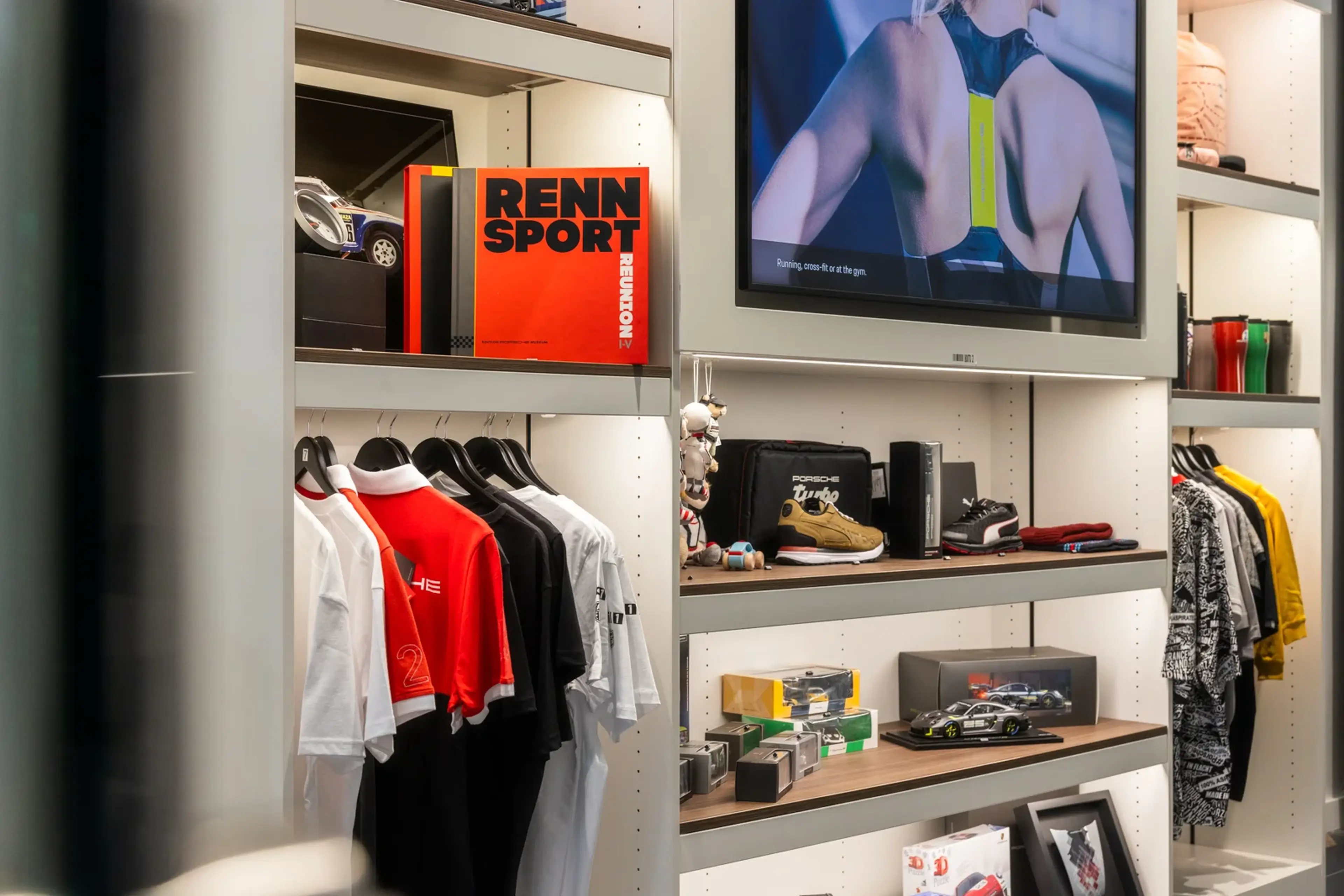 Porsche apparel in the Porsche San Francisco boutique