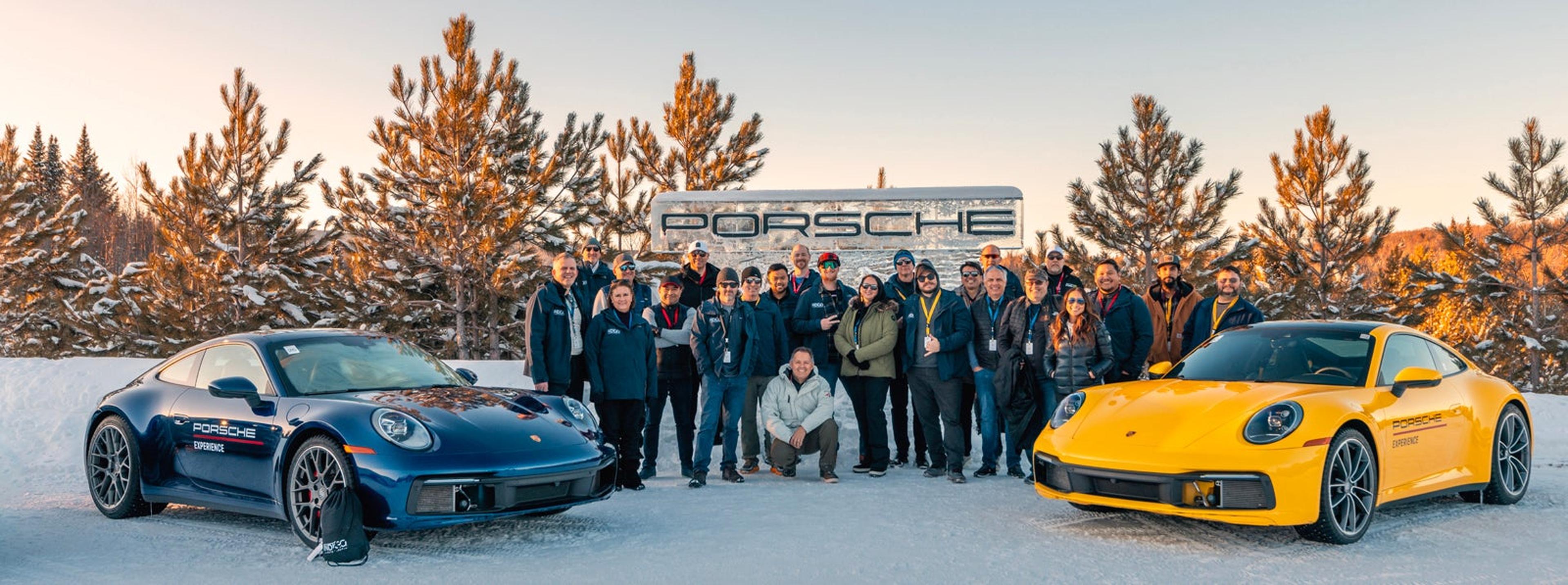 Porsche Marin group at the Porsche Ice Experience in Canada