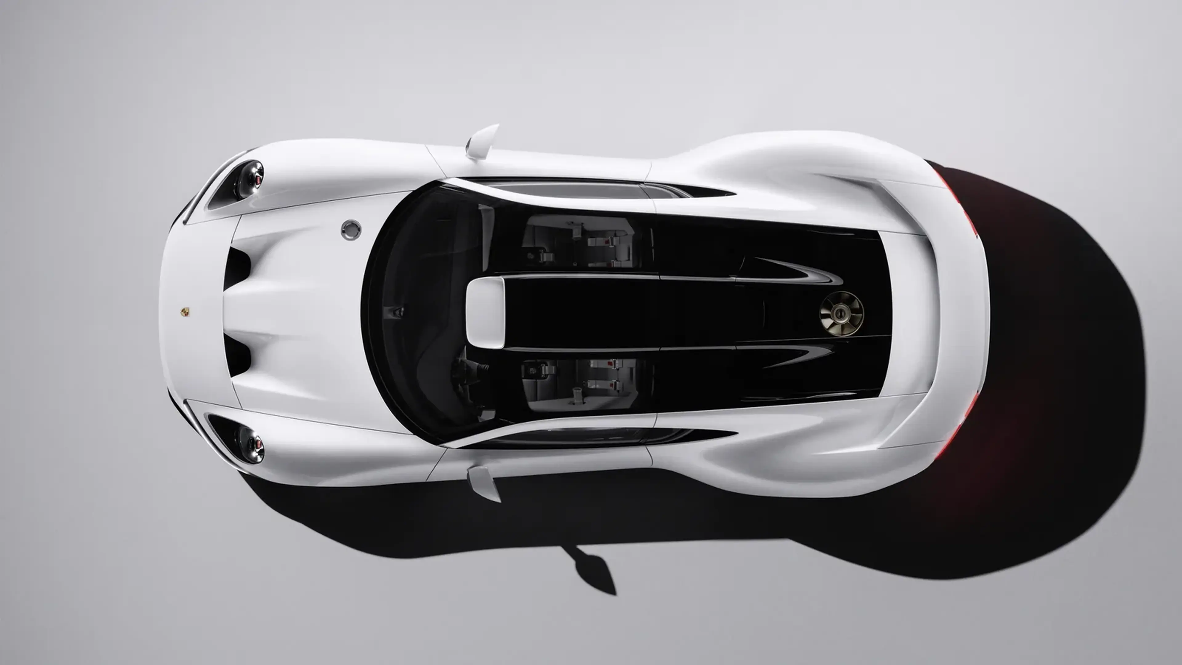 Porsche Mission S top view showing mid-engine layout