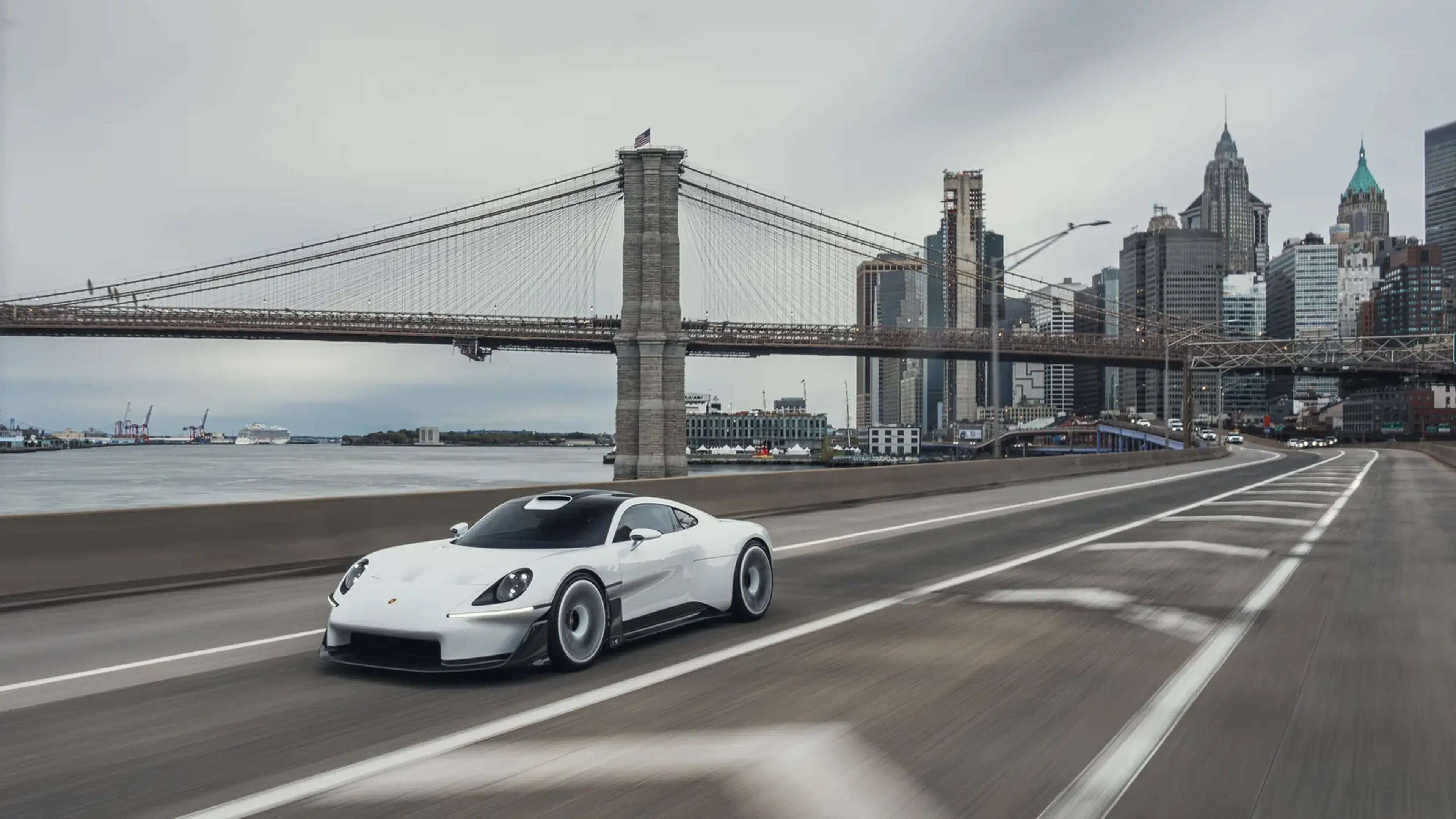 Porsche Mission S drawing a crowd in New York