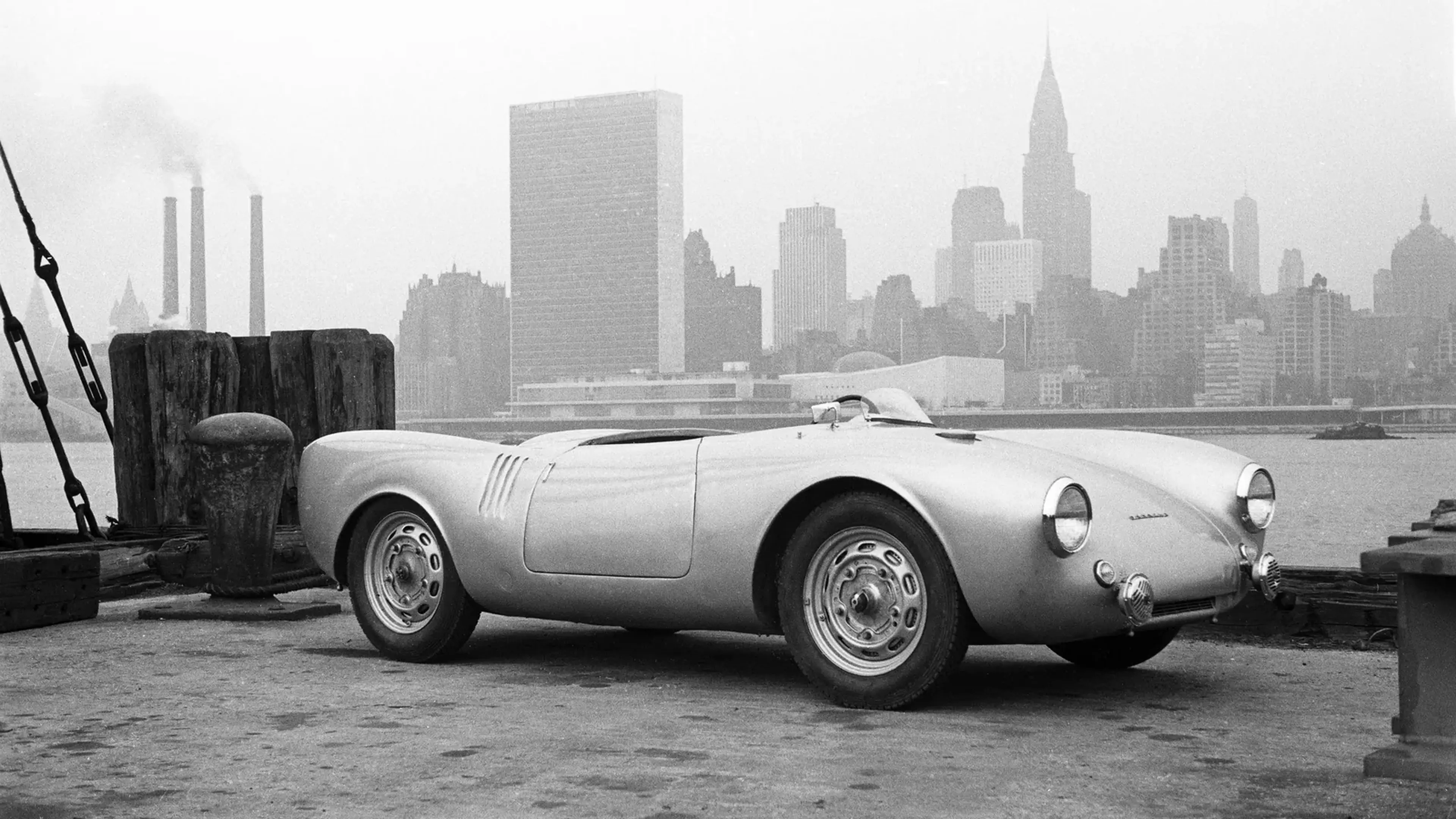 Porsche Mission S heritage Porsche 550 Spyder in New York