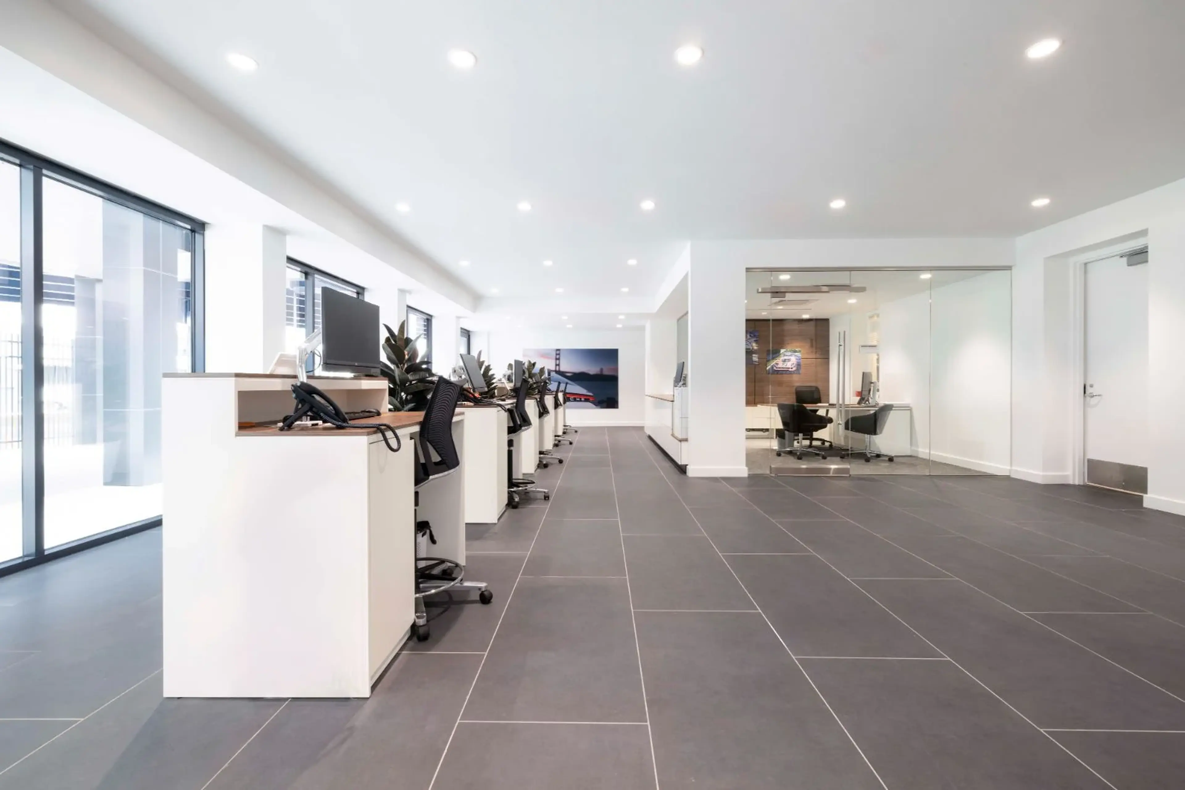 Porsche service reception area