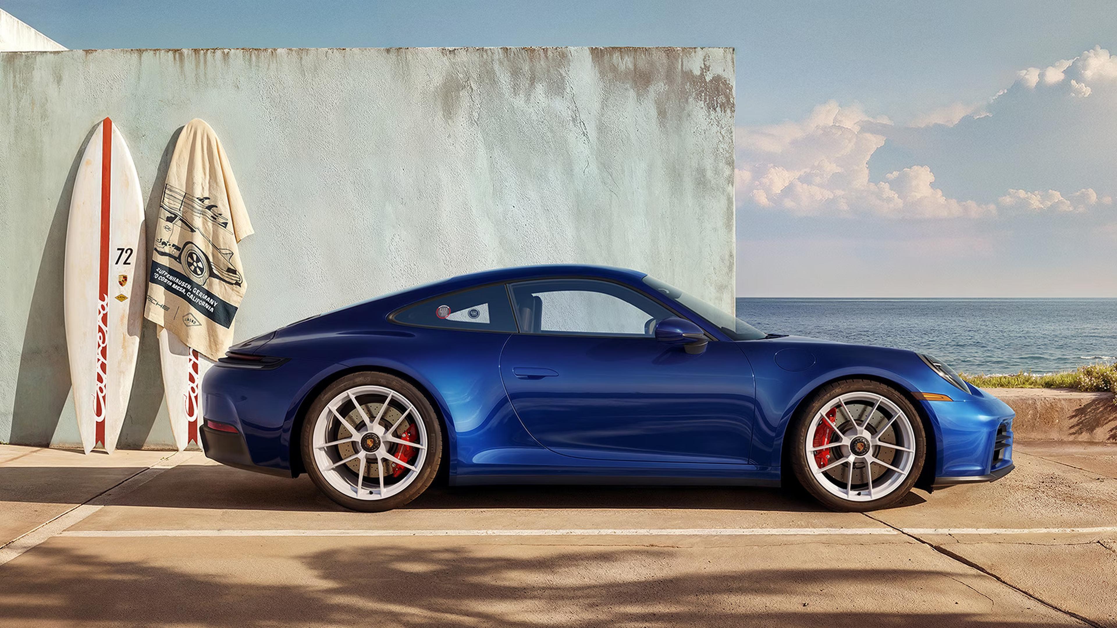 2027 Porsche 911 Carrera MT Package with the ocean in the background