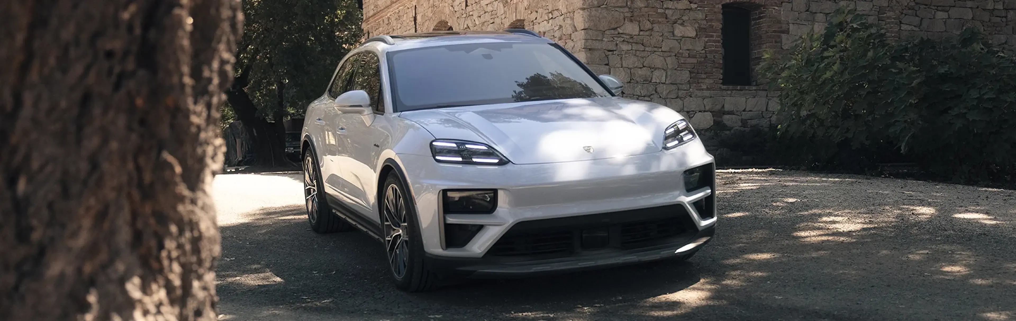 Gray Porsche Taycan front view