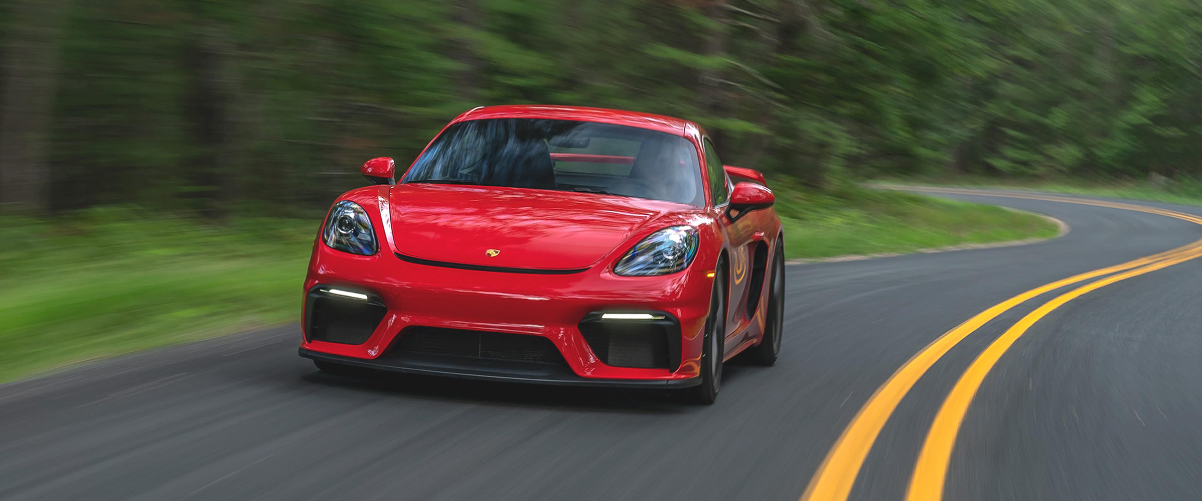 red 2021 porsche 718 cayman gt4